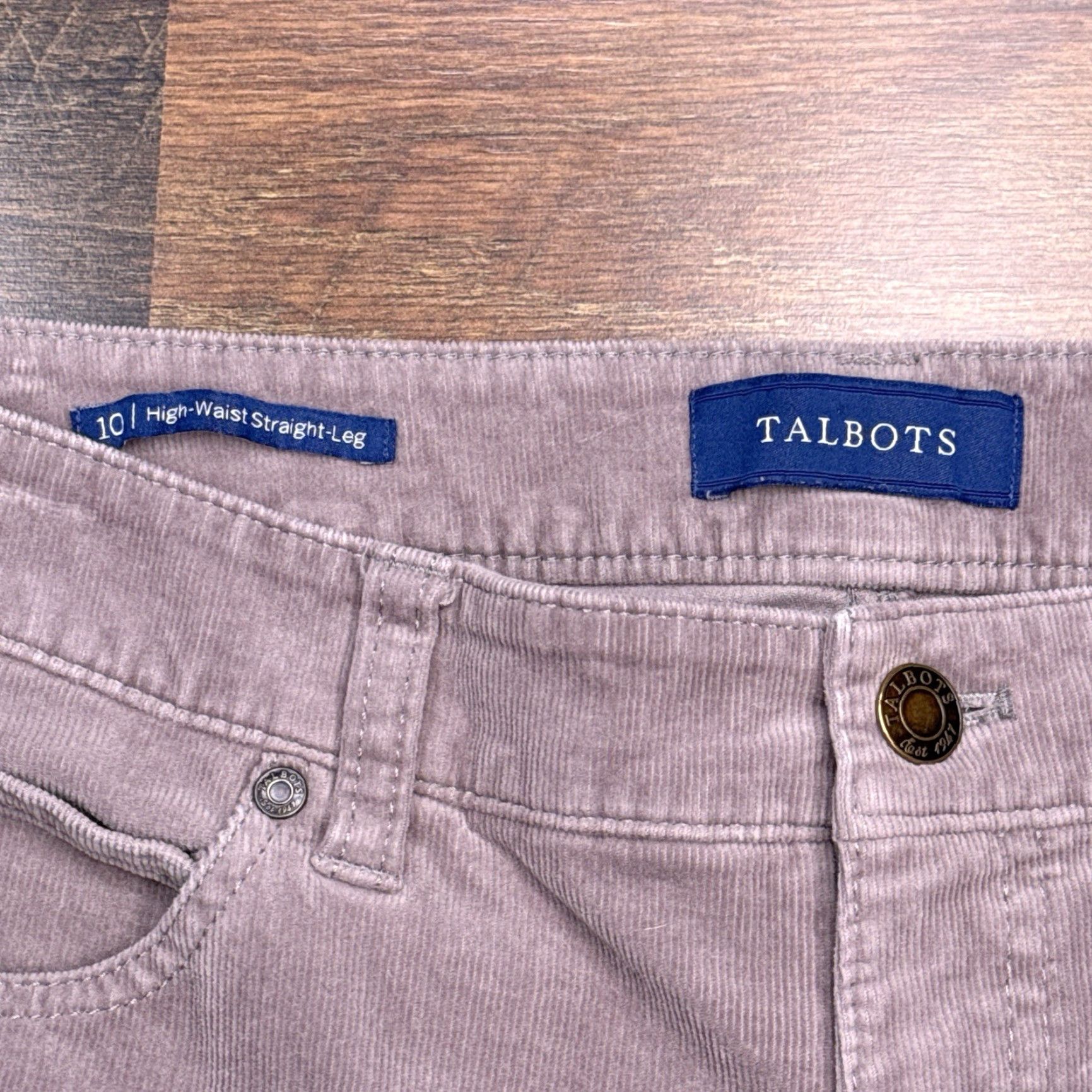 Talbots Talbots Pants Corduroy High Waist Straight Leg 10 Gray Stretch Regular Women's Vintage No N/A Size 32" / US 10 / IT 46 - 4 Thumbnail
