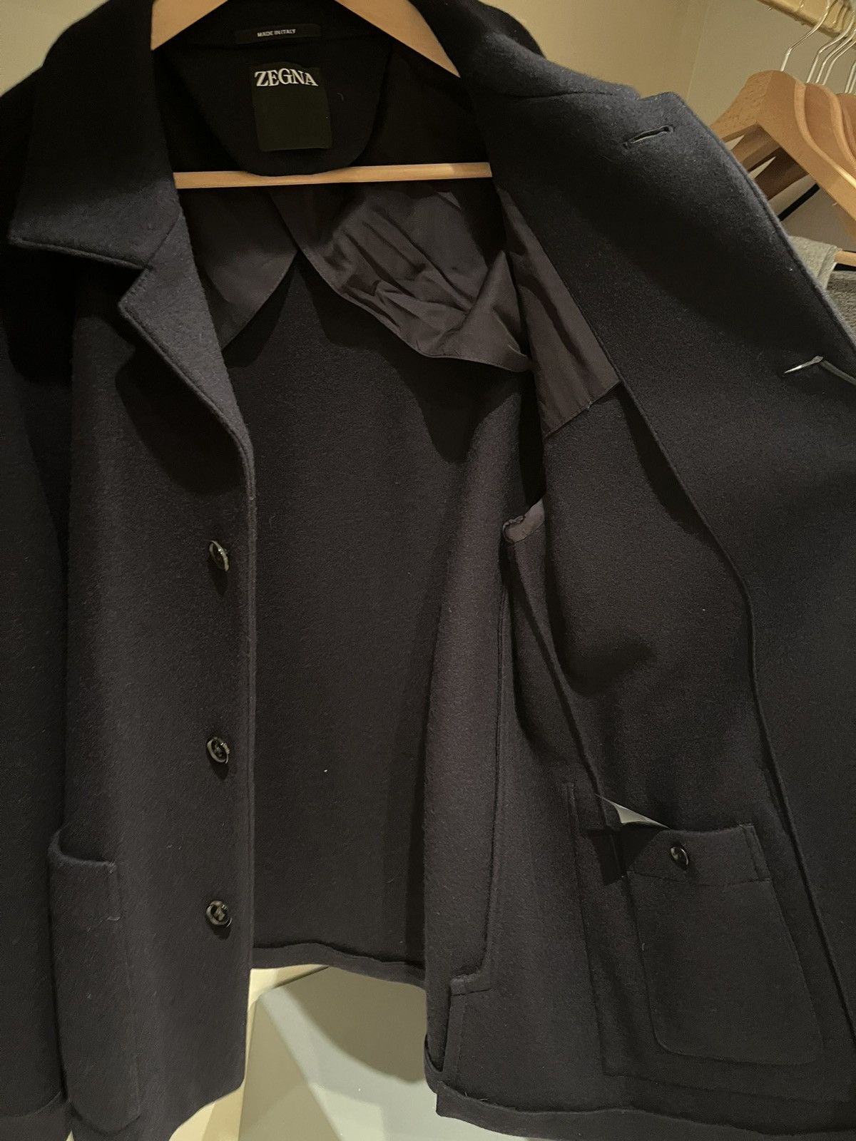 Z Zegna Zegna Wool & Cashmere Alpe Chore Jacket Navy Blue New+Tags Size US XL / EU 56 / 4 - 14 Thumbnail