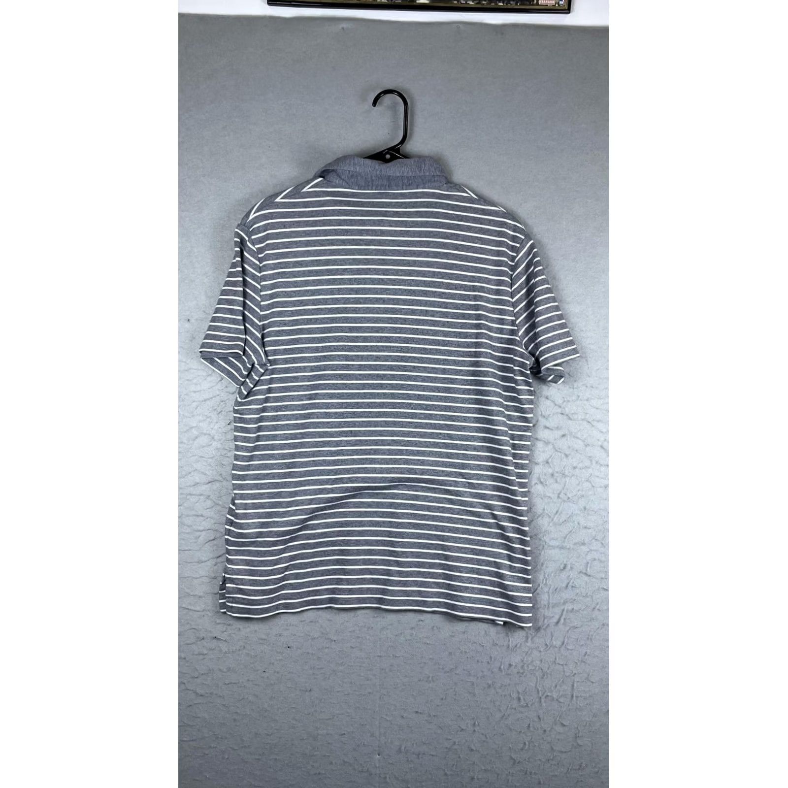 Polo Ralph Lauren Polo Ralph Lauren Polo Shirt Mens Large Gray Stripe Pony Logo Short Sleeve Knit Polo Size US L / EU 52-54 / 3 - 6 Thumbnail