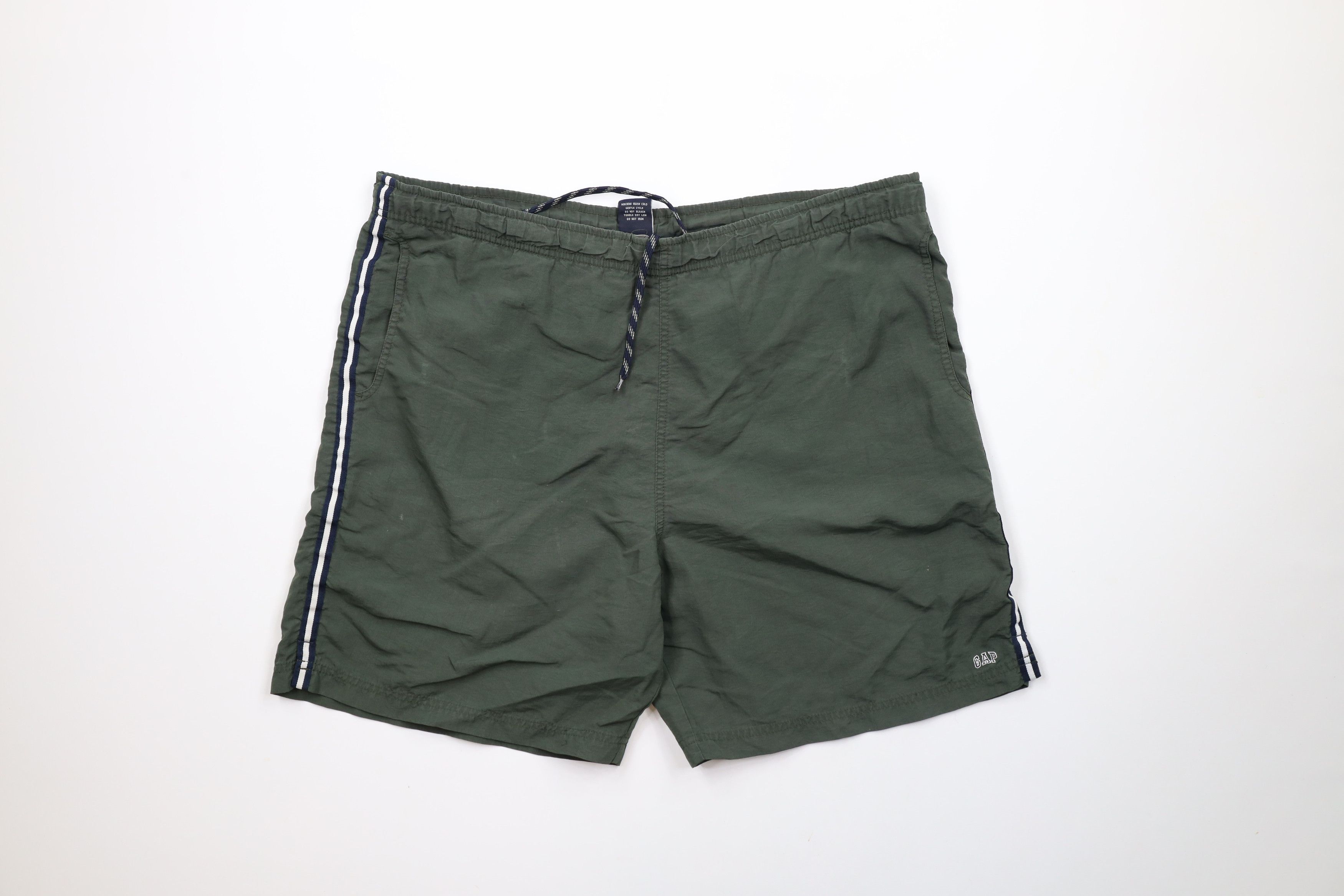 Gap × Vintage Vintage 90s Gap Spell Out Block Letter Lined Shorts Green Size US 34 / EU 50 - 1 Thumbnail