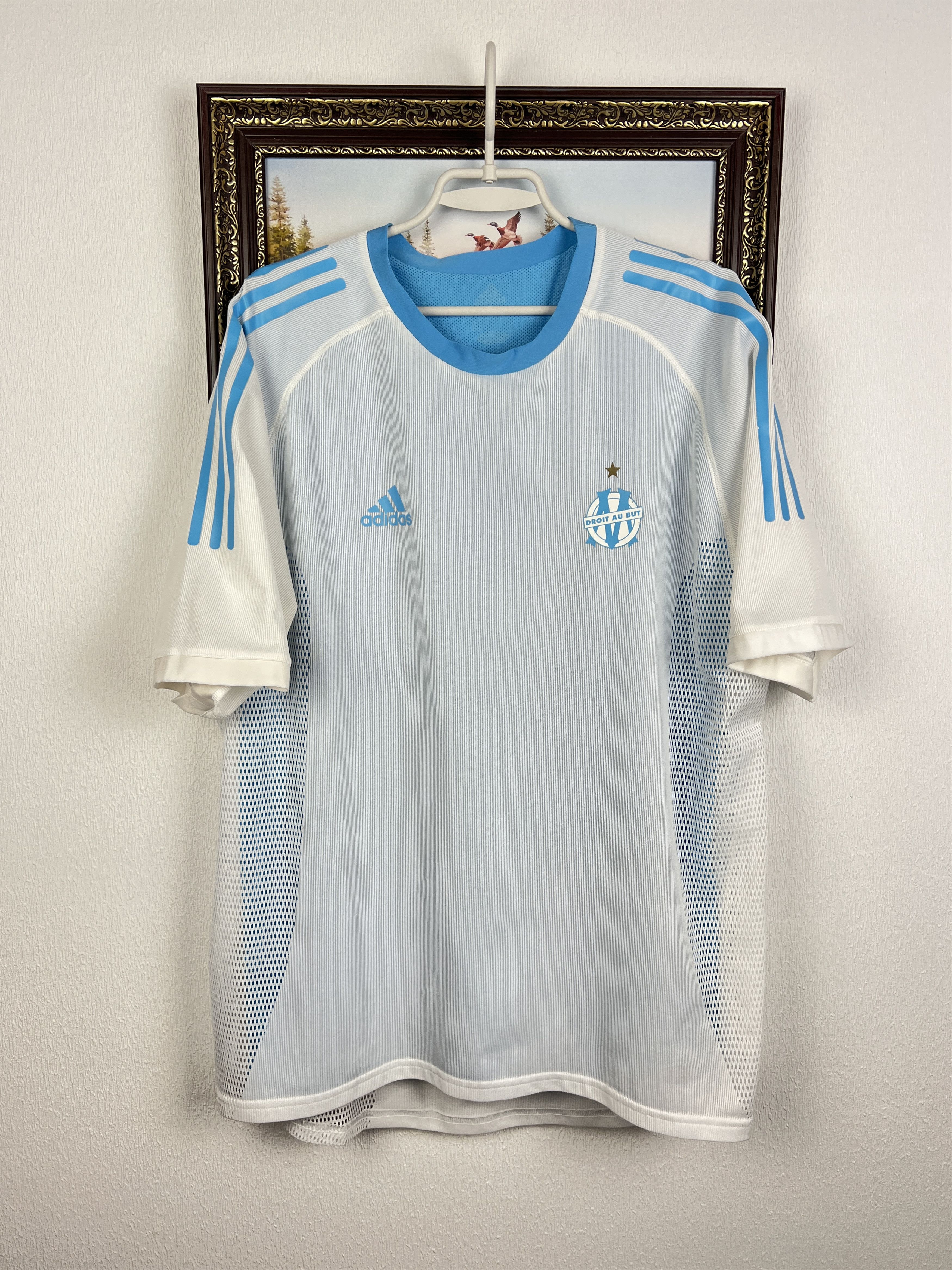 Adidas Olympique Marseille football Shirt 2002 Soccer Jersey Trikot Size US XXL / EU 58 / 5 - 1 Thumbnail