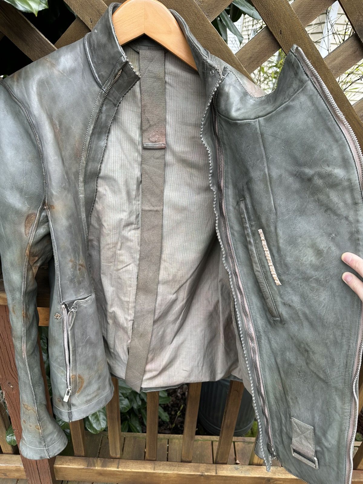 Carol Christian Poell LM/2700-IN/ST CORSS-PTC/19 2 ZIP FENCING LEATHERJACKET Size US L / EU 52-54 / 3 - 4 Thumbnail
