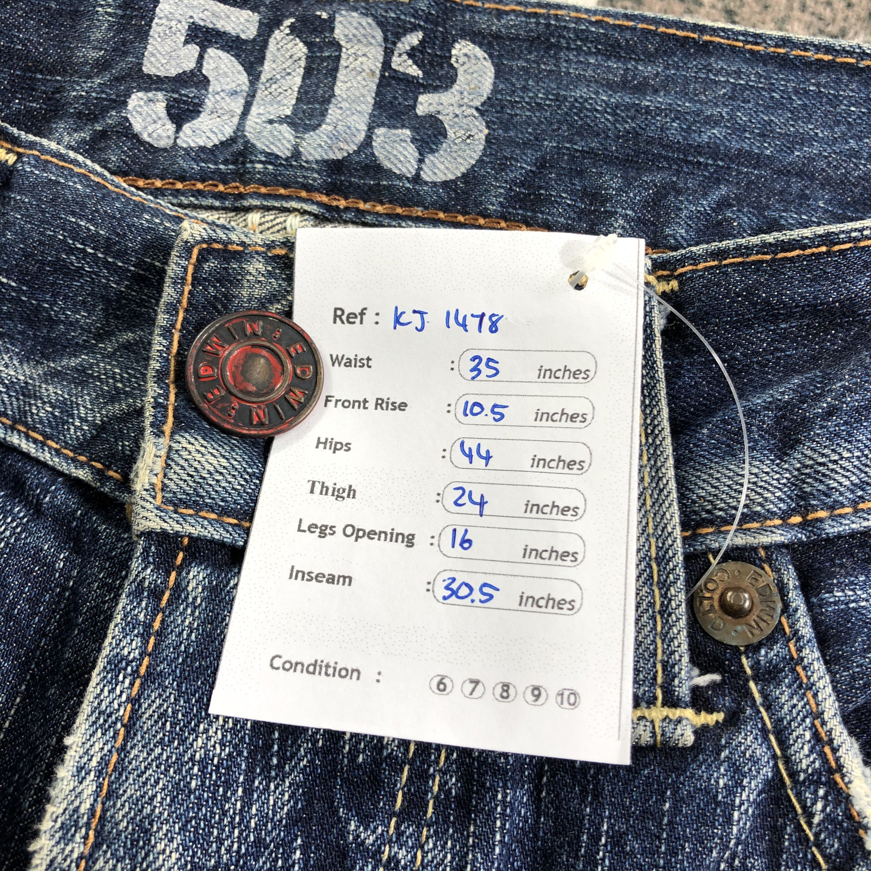 Edwin Edwin Blue Trip Jeans Rusty Wash Denim KJ1478 Size US 32 / EU 48 - 12 Thumbnail