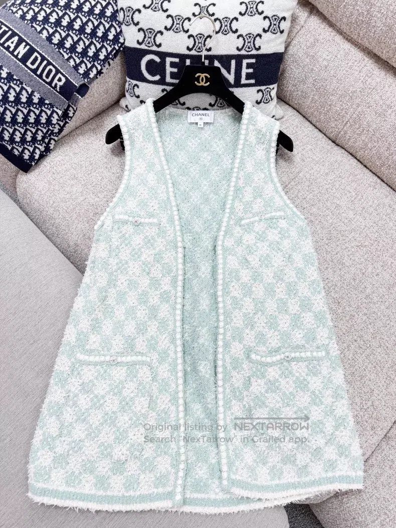 Chanel Chanel White tassel chessboard checkered tweed diamond buc Size XS / US 0-2 / IT 36-38 - 3 Thumbnail