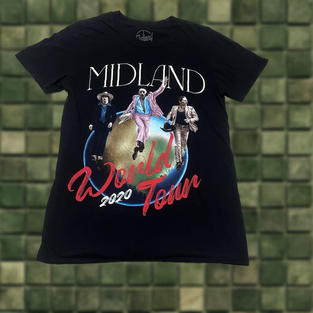 Vintage Midland Band T Shirt Black Mens Small 2020 World Tour Shirt Size US M / EU 48-50 / 2 - 1 Thumbnail