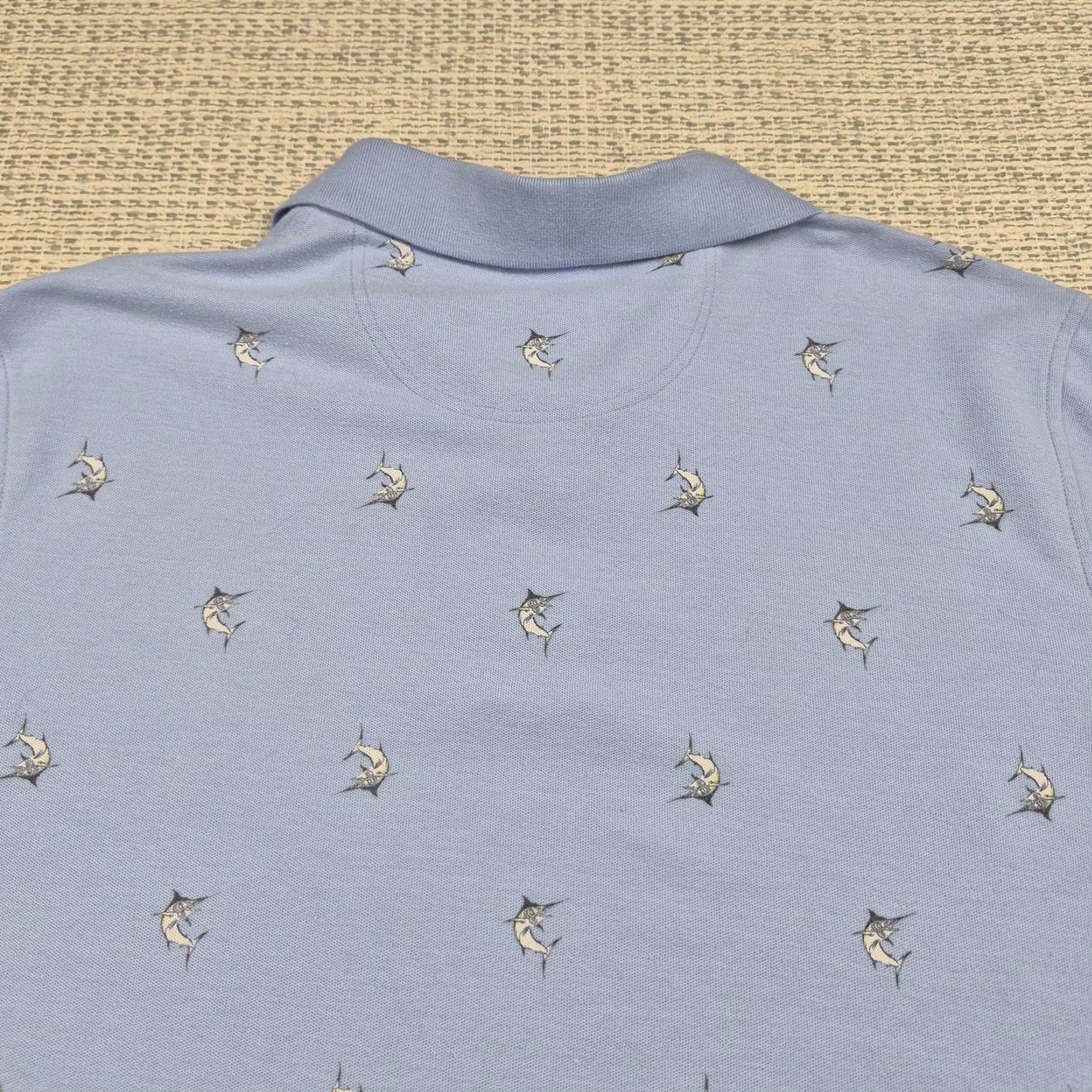 Croft & Barrow Croft & Barrow Polo Shirt Mens XL Blue Easy Care Marlin Fish Nautical Print Shirt Size US XL / EU 56 / 4 - 7 Thumbnail
