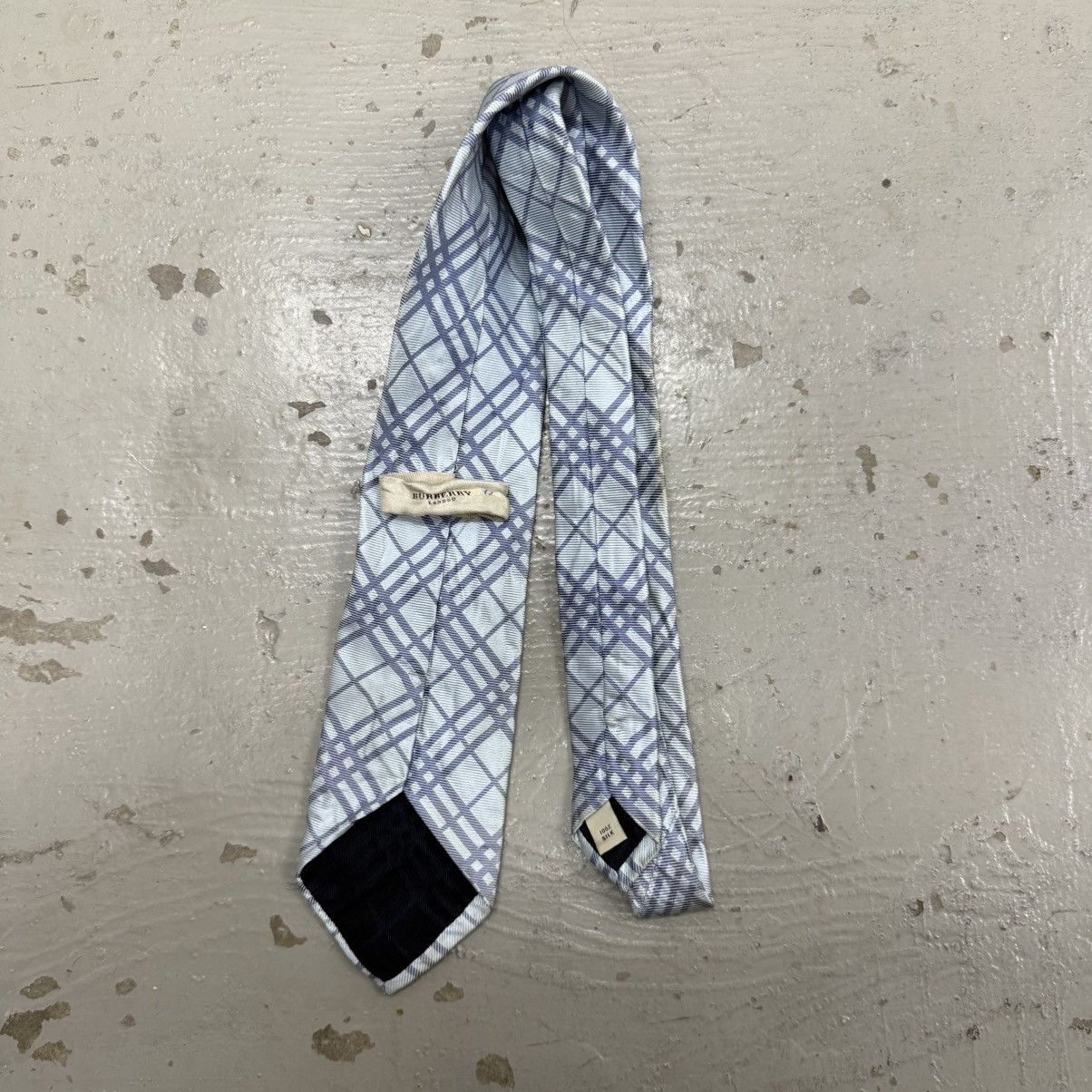 Burberry Vintage Burberry Nova Check Blue Classic Silk Tie Size ONE SIZE - 3 Thumbnail