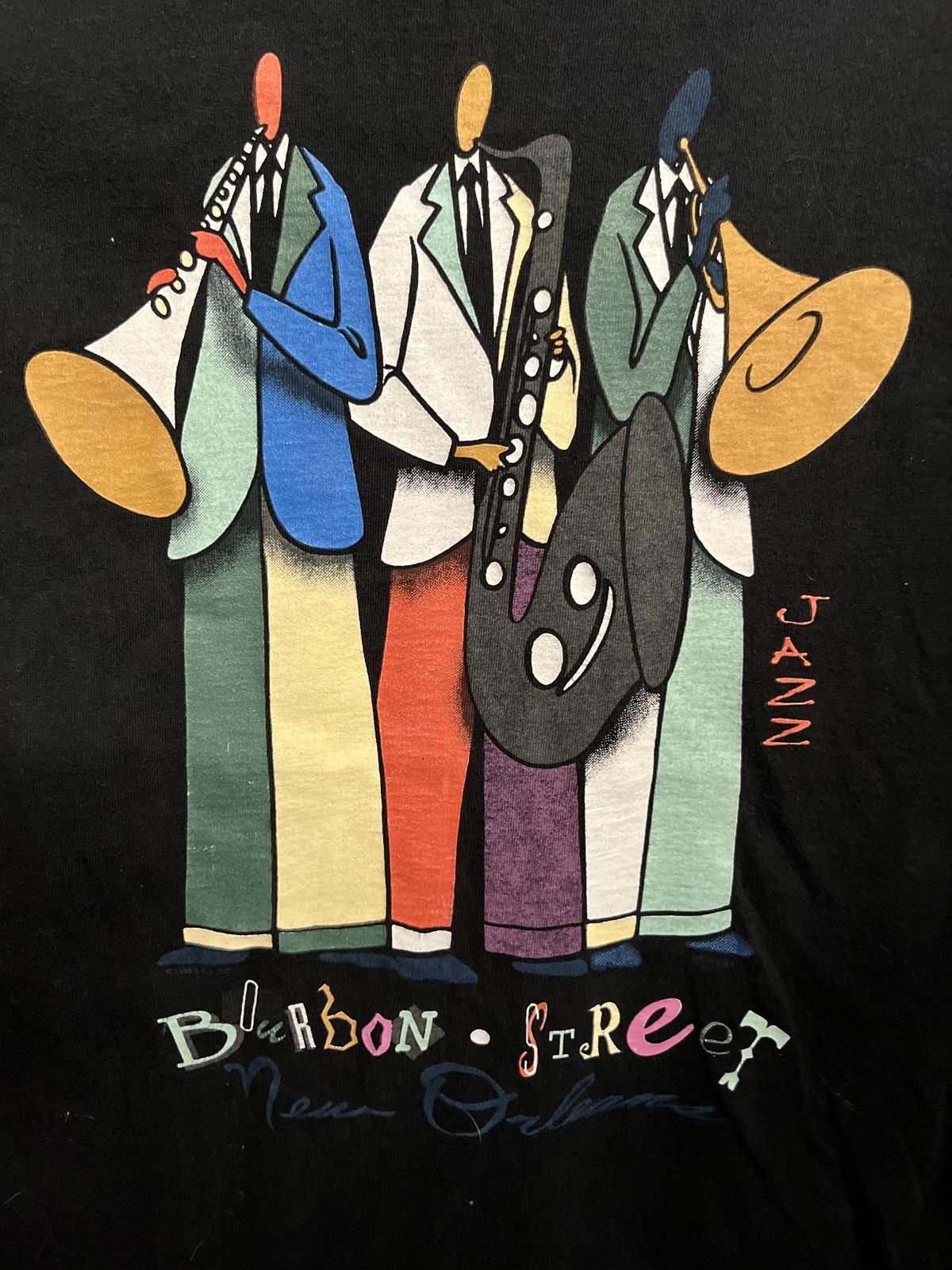 Designer Vintage Bourbon Street Jazz Art Tee - New Orleans T-shirt -L Size US L / EU 52-54 / 3 - 3 Thumbnail