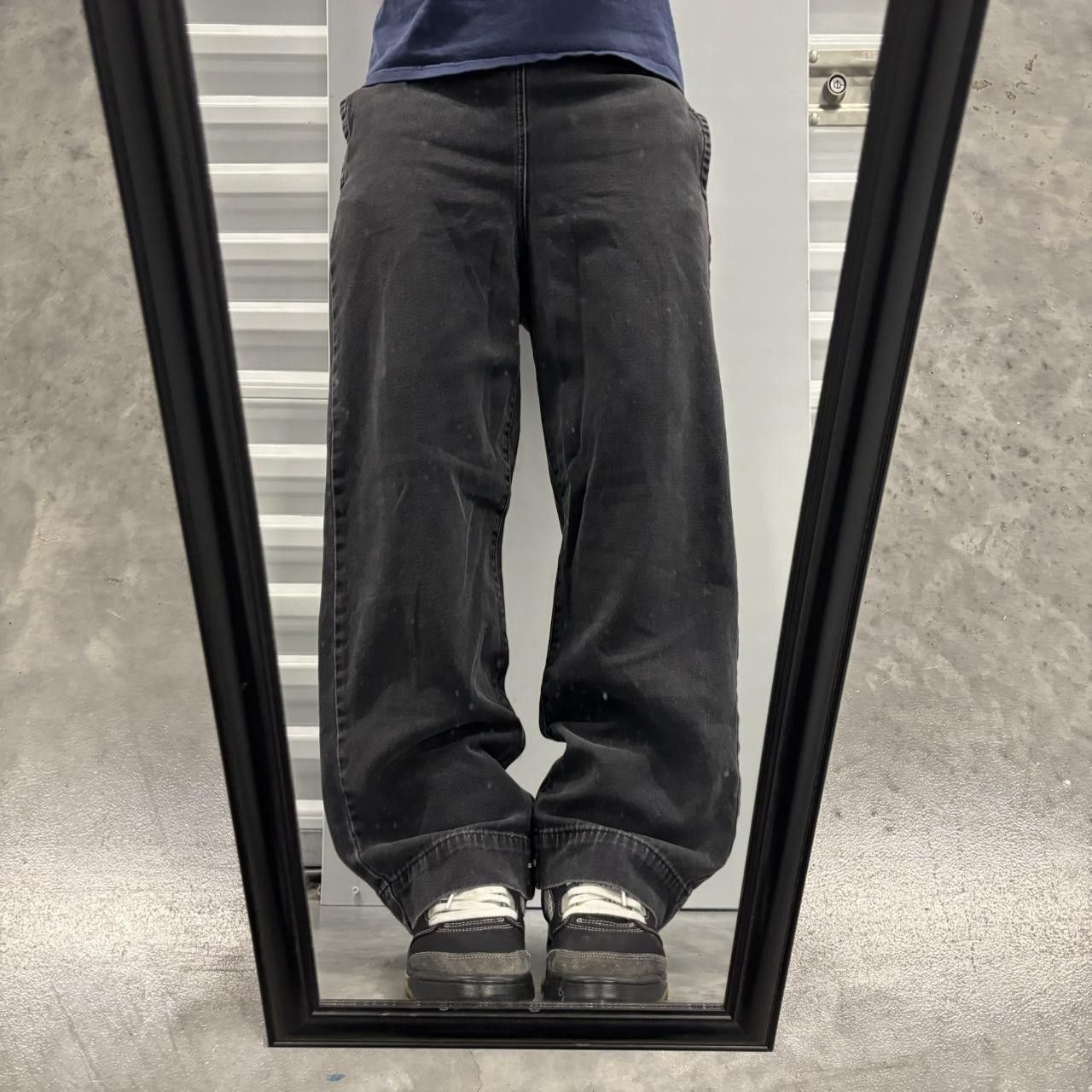 Japanese Brand × Vintage Crazy Vintage Y2K/2000s Faded Black Skater Pants! Size US 29 - 1 Thumbnail