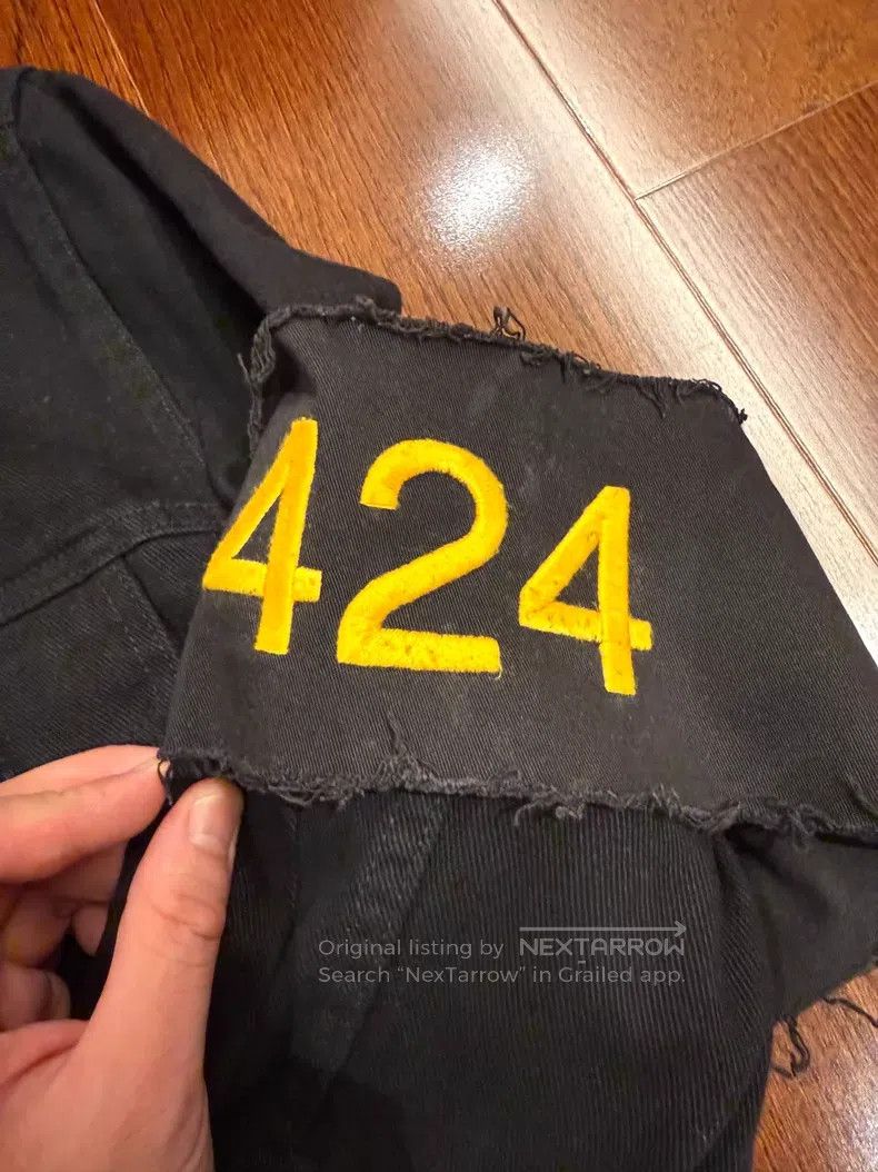 Other 424 Black Sleeve Patch Denim Jacket Size US M / EU 48-50 / 2 - 5 Thumbnail