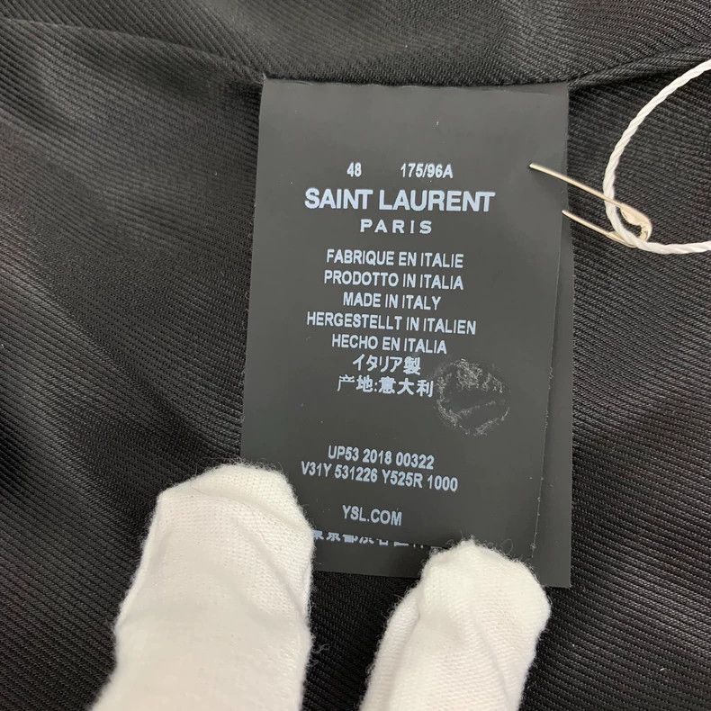 Saint Laurent Paris Saint Laurent Black diamond collar, single-breasted, long-s Size US M / EU 48-50 / 2 - 6 Thumbnail