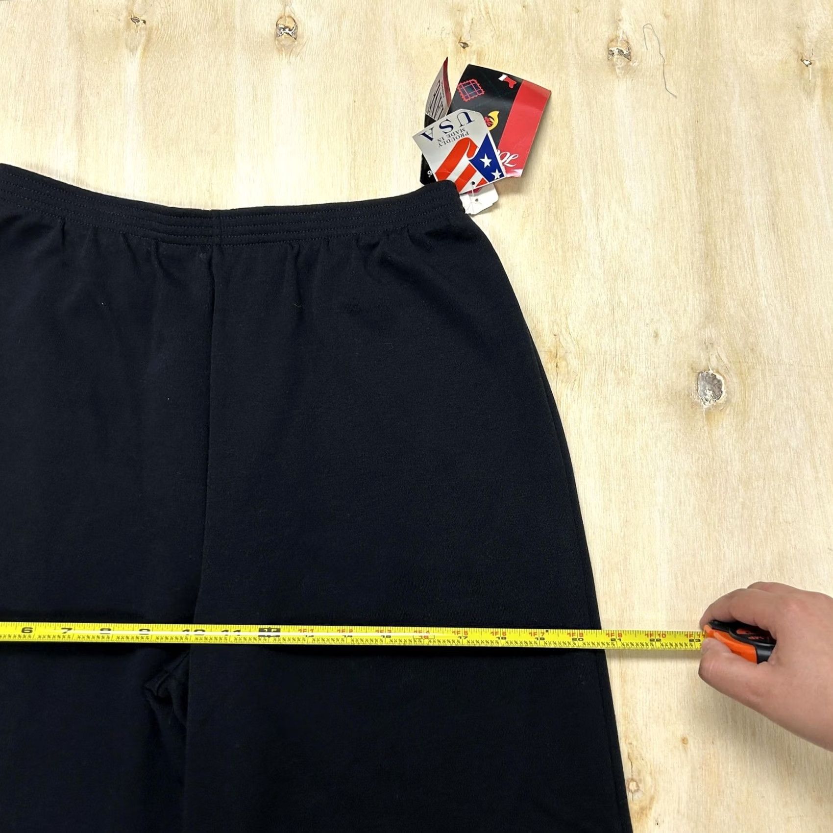 Vintage Vintage Sweatpants Womens M Black Knit Elastic Waist Pull On Lounge Cricket Lane Size 32" / US 10 / IT 46 - 7 Thumbnail