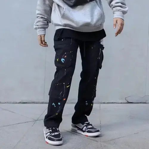 Japanese Brand Paint Splatter Detail Cargo Pocket Draw String Pants Size US 30 / EU 46 - 1 Thumbnail