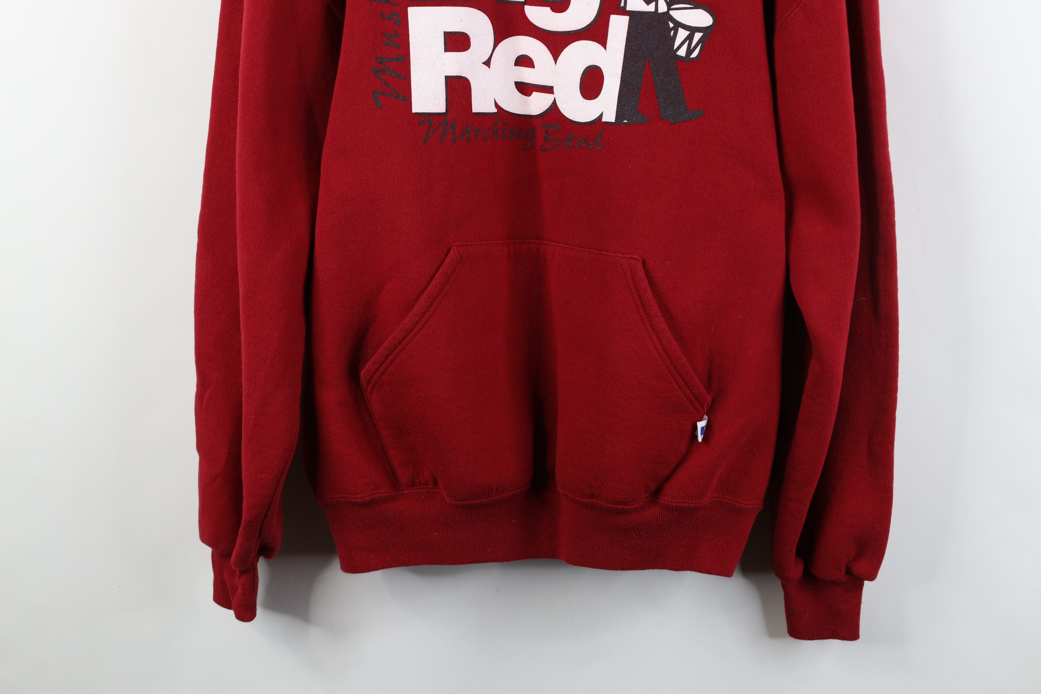 Russell Athletic Vintage 90s Russell Athletic Marching Band Hoodie Red USA Size US XL / EU 56 / 4 - 3 Thumbnail