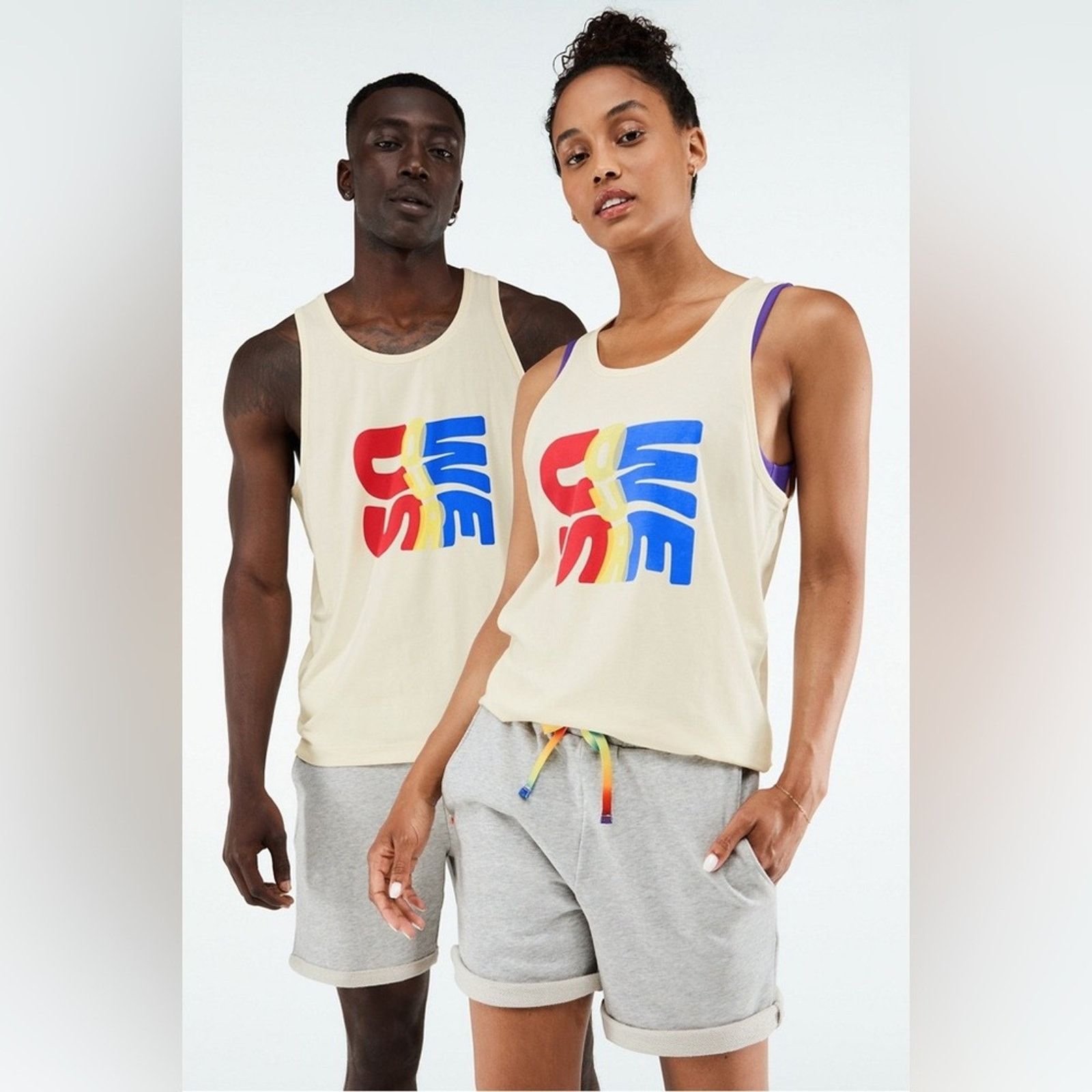 Fabletics FABLETICS Cream Red Yellow Blue 24/7 Pride Tank Top Shirt Size S / US 4 / IT 40 - 11 Thumbnail