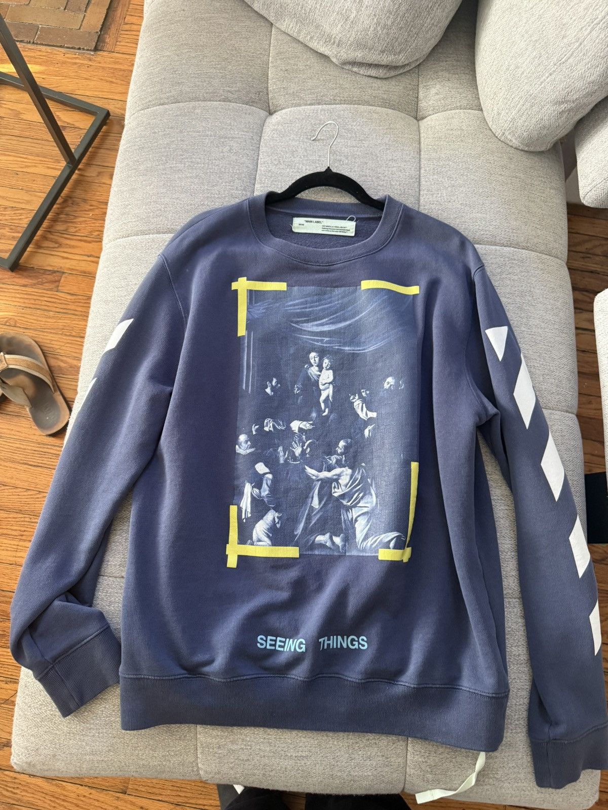 Off-White RARE Off-White Carvaggio Seeing Things Blue Crewneck Size US M / EU 48-50 / 2 - 1 Thumbnail