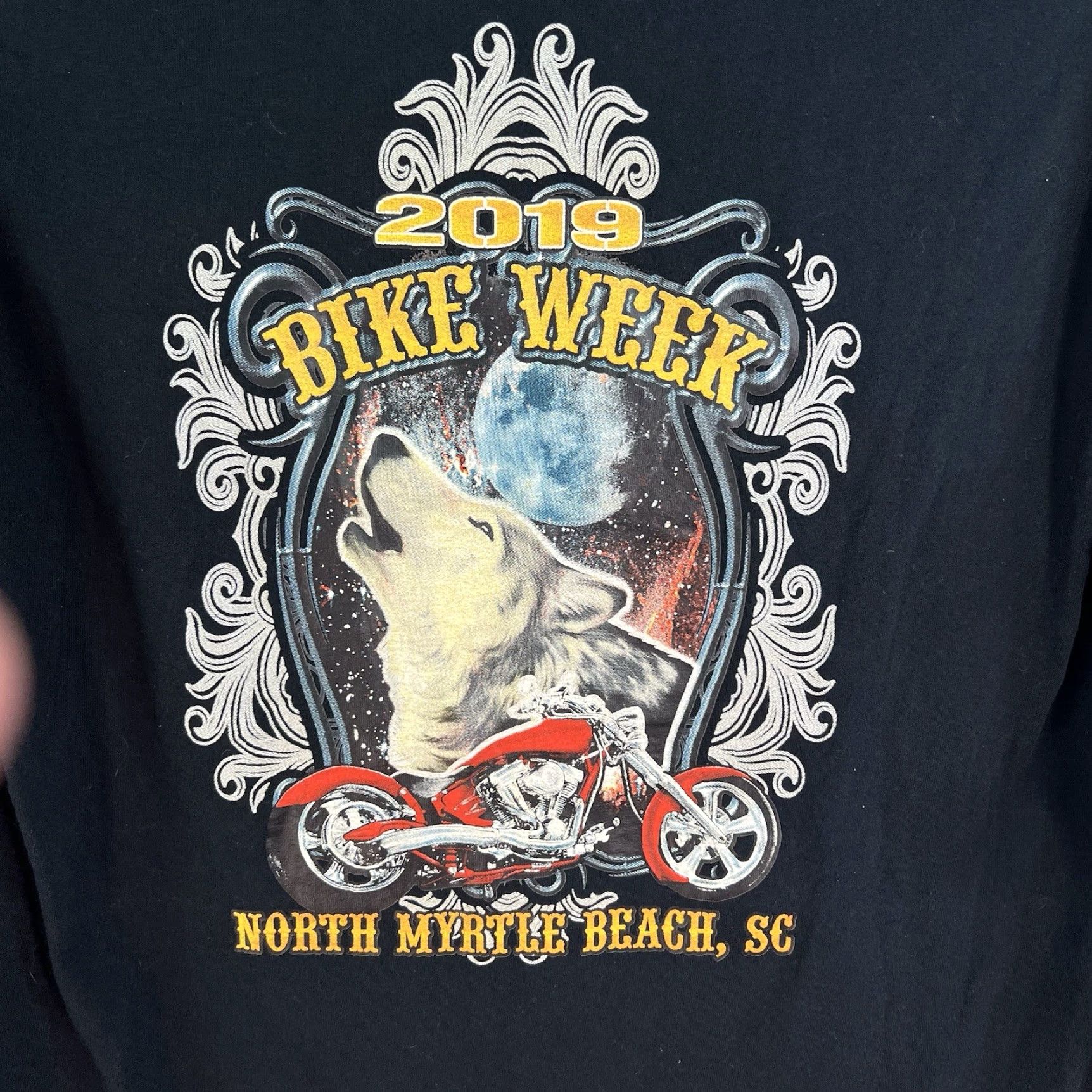 Gildan 2019 Myrtle Beach Bike Week T-Shirt Gildan XL Long Sleeve Black Graphic Print Men’s Size US XL / EU 56 / 4 - 6 Thumbnail