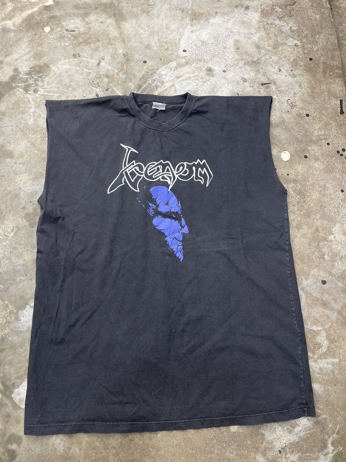 Vintage Chopped 80’s Venom Black Metal Tee Shirt Size US XL / EU 56 / 4 - 2 Preview