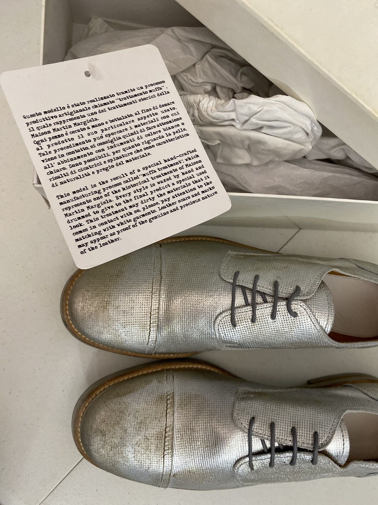Maison Margiela Maison Margiela 22 🇮🇹 Silver treated TinMan Captoe 10 US New Size US 10 / EU 43 - 16 Thumbnail