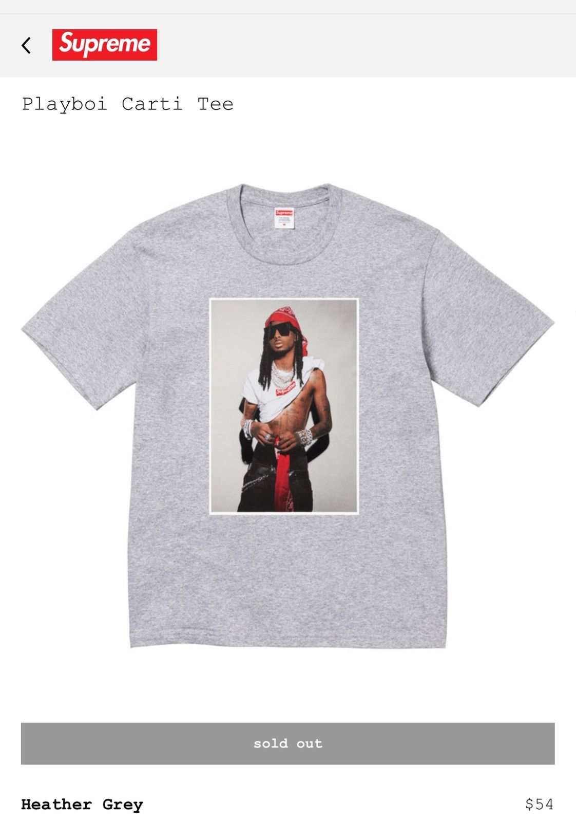Supreme Playboi Carti Tee Size US L / EU 52-54 / 3 - 1 Thumbnail