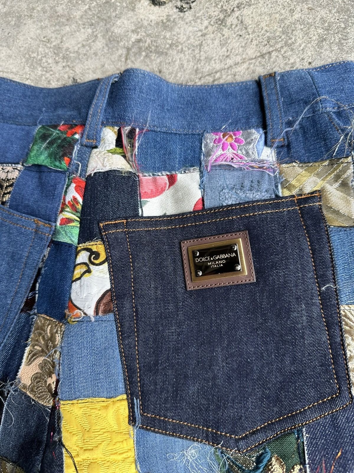 Dolce & Gabbana Patchwork rare exotic denim early 2000’s Size US 30 / EU 46 - 9 Thumbnail