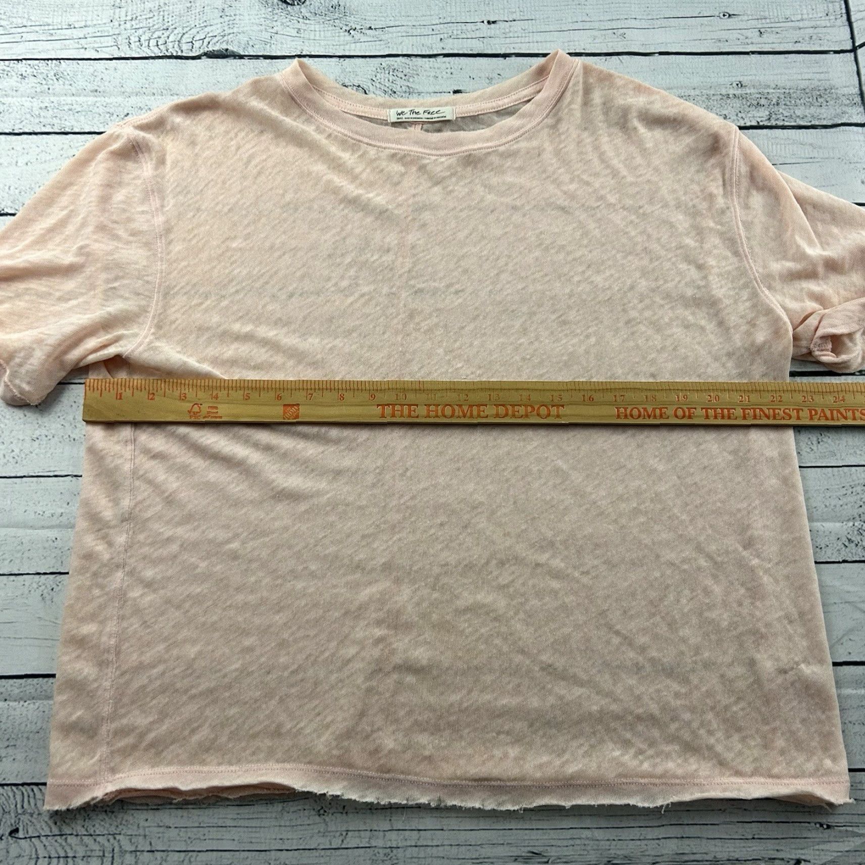 Vintage We The Free Short Sleeve Shirt Women's S Peach Linen Oversized Size S / US 4 / IT 40 - 4 Thumbnail