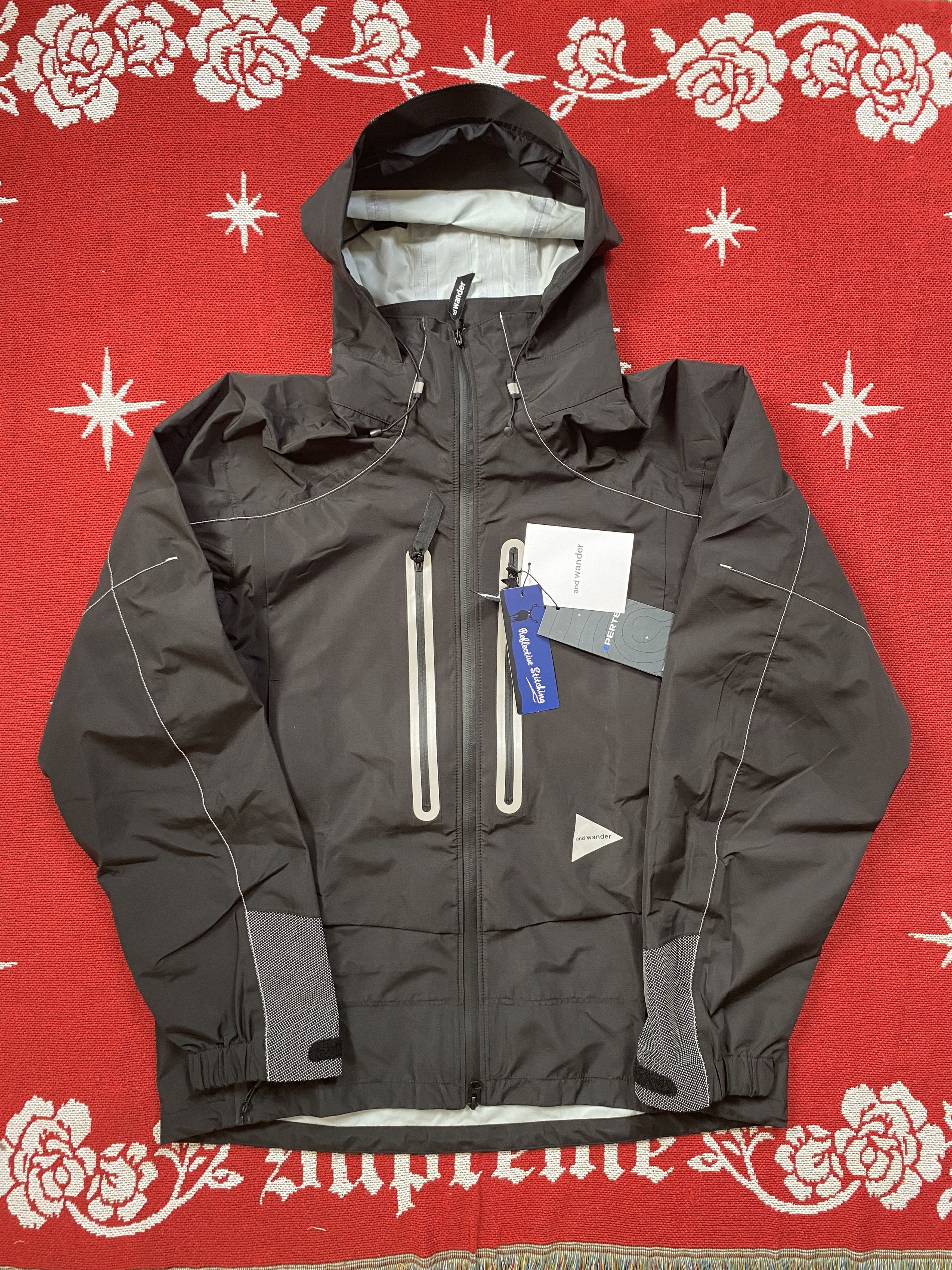 image of And Wander Pertex Shield Rain Jacket in Dark Grey, Men's (Size Large)