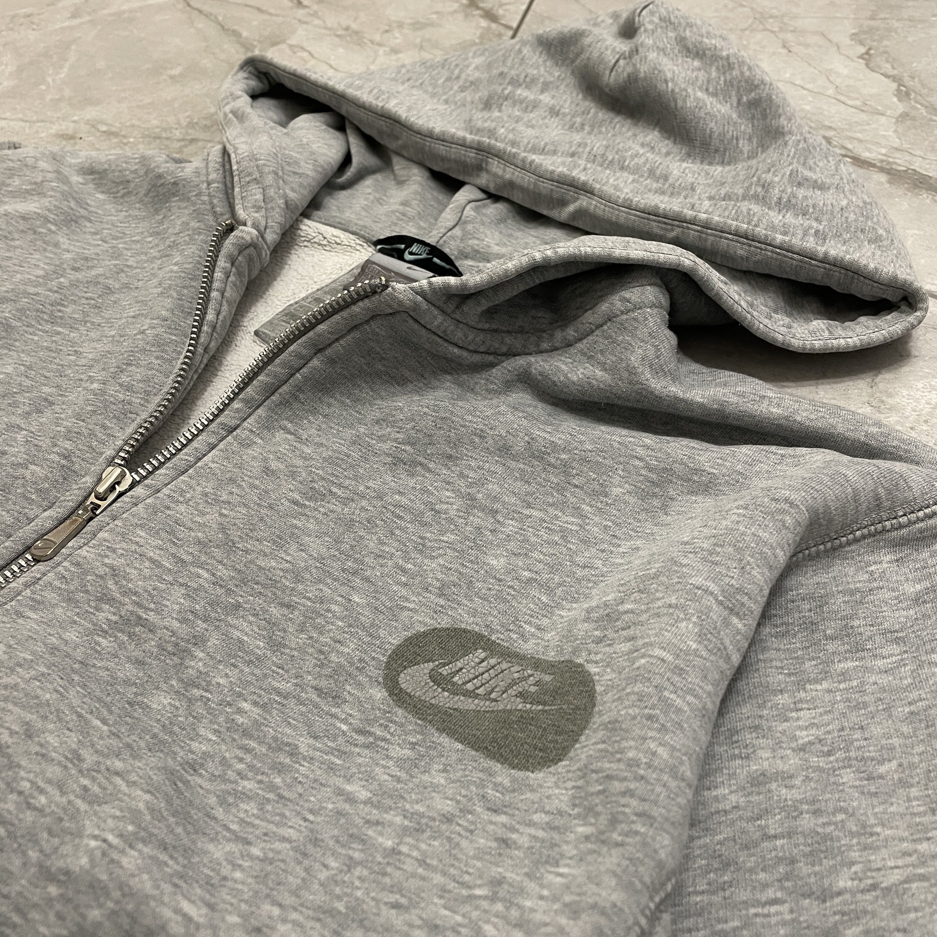 Nike Vintage Y2K Nike Gray Navy Full-Zip Hoodie Skate Grunge size Size US XL / EU 56 / 4 - 3 Thumbnail