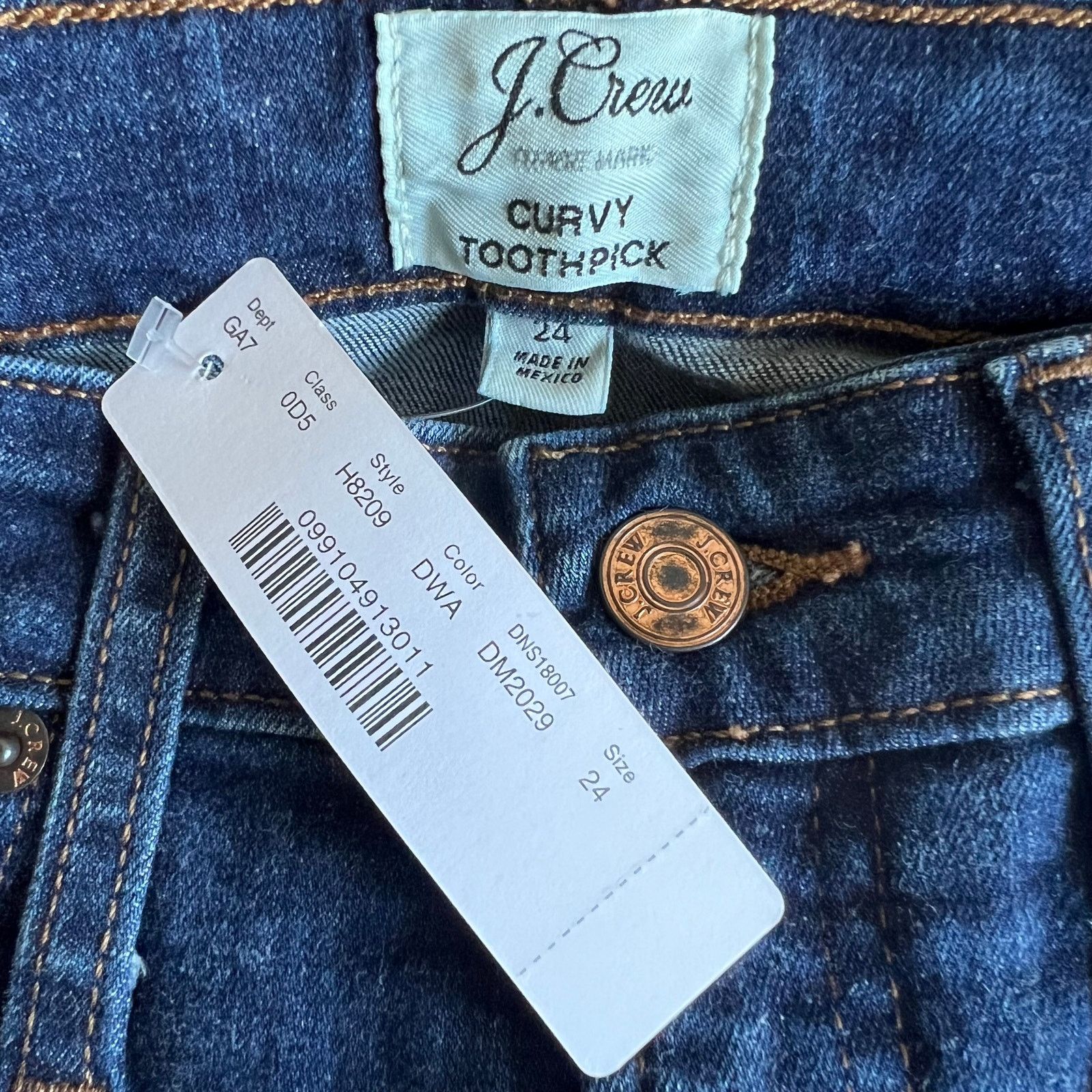 J.Crew J.Crew Dry Den Blue Wash Curvy Toothpick Jeans, US24 Size 24" / US 00 / IT 34 - 12 Thumbnail