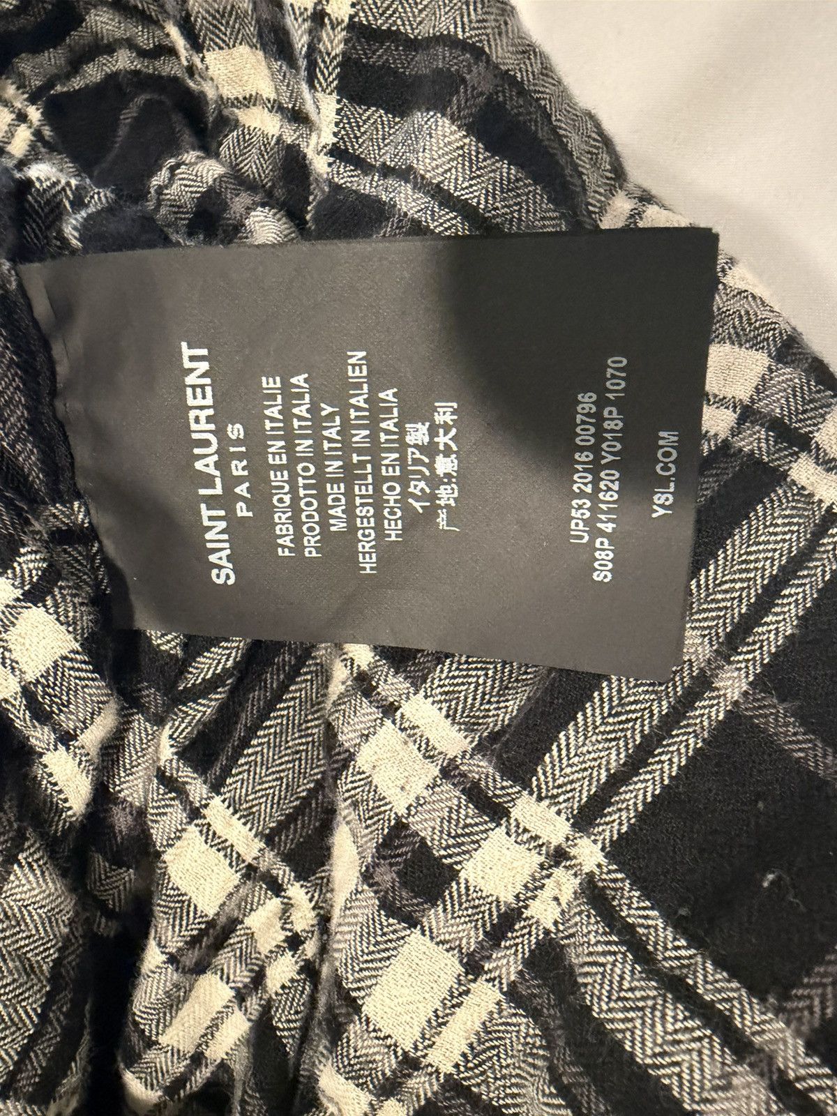 Saint Laurent Paris Saint laurent hedi slimane raw edge shirt. 42/16.5. $890 Size US L / EU 52-54 / 3 - 8 Thumbnail