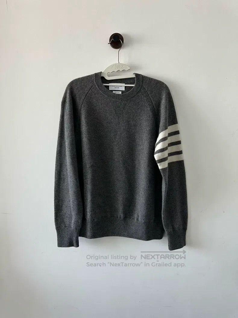 Thom Browne Thom Browne Medium Gray Cashmere Sweater Size US S / EU 44-46 / 1 - 1 Thumbnail