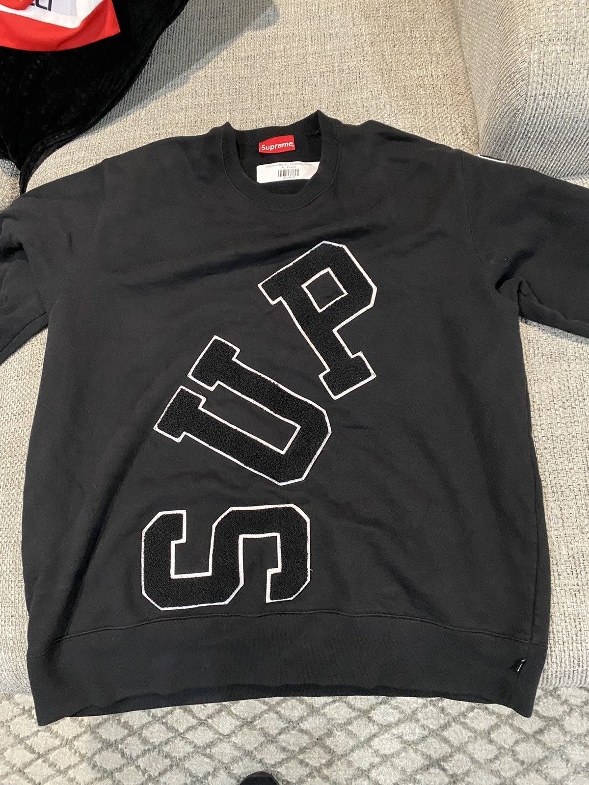 image of Supreme Big Arc Crewneck in Black, Men's (Size XL)