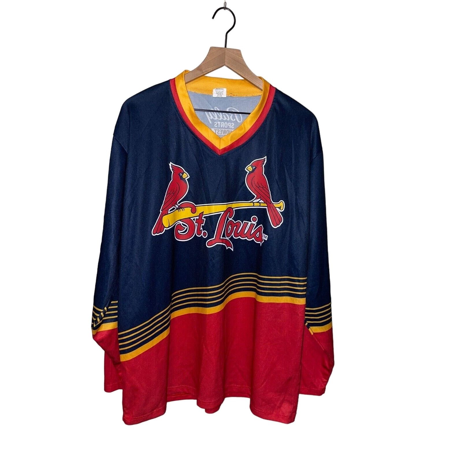 MLB Vintage St. Louis Cardinals Jersey Team Blue Red Top Y2K XL Size US XL / EU 56 / 4 - 1 Thumbnail