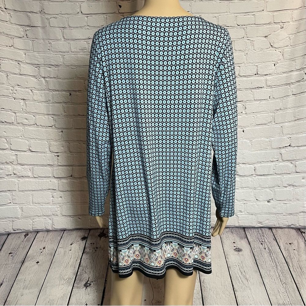 J. Jill New J. Jill Damask Paisley Floral Print Long Sleeve Tunic B Size M / US 6-8 / IT 42-44 - 4 Thumbnail