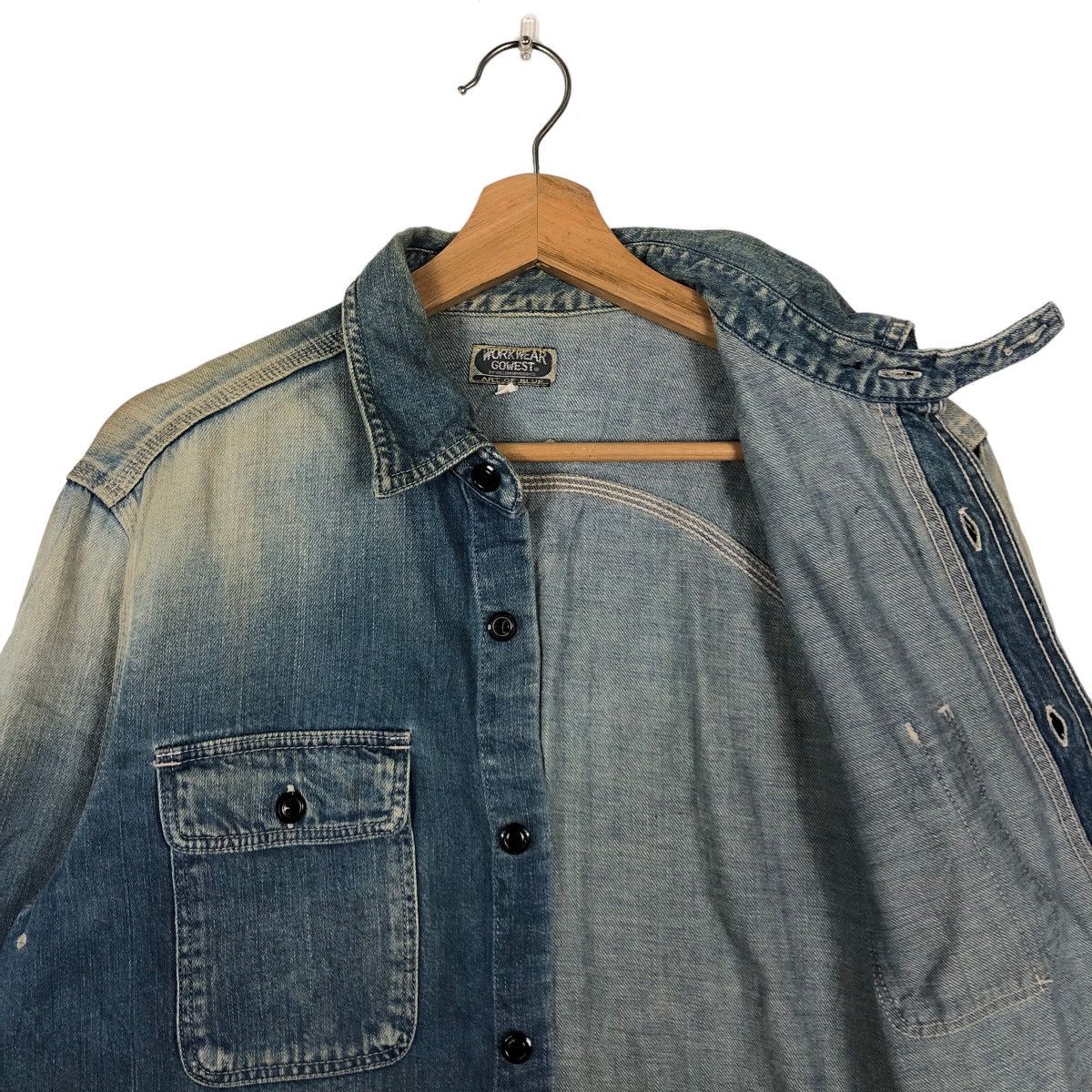 Japanese Brand 🔥90’s Work Wear Gowest Art of Blues Chambray Jacket Denim Size US M / EU 48-50 / 2 - 10 Thumbnail