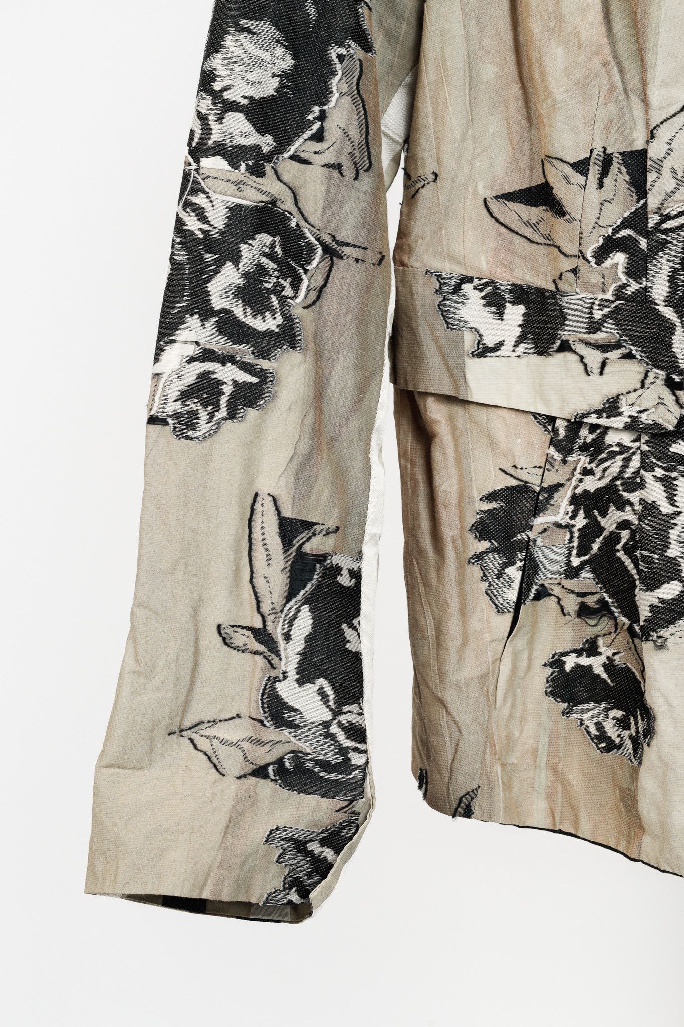 Annette Gortz Annette Gortz SS/17 Minda Taupe Floral-Jacquard Blazer Size XL / US 12-14 / IT 48-50 - 7 Thumbnail