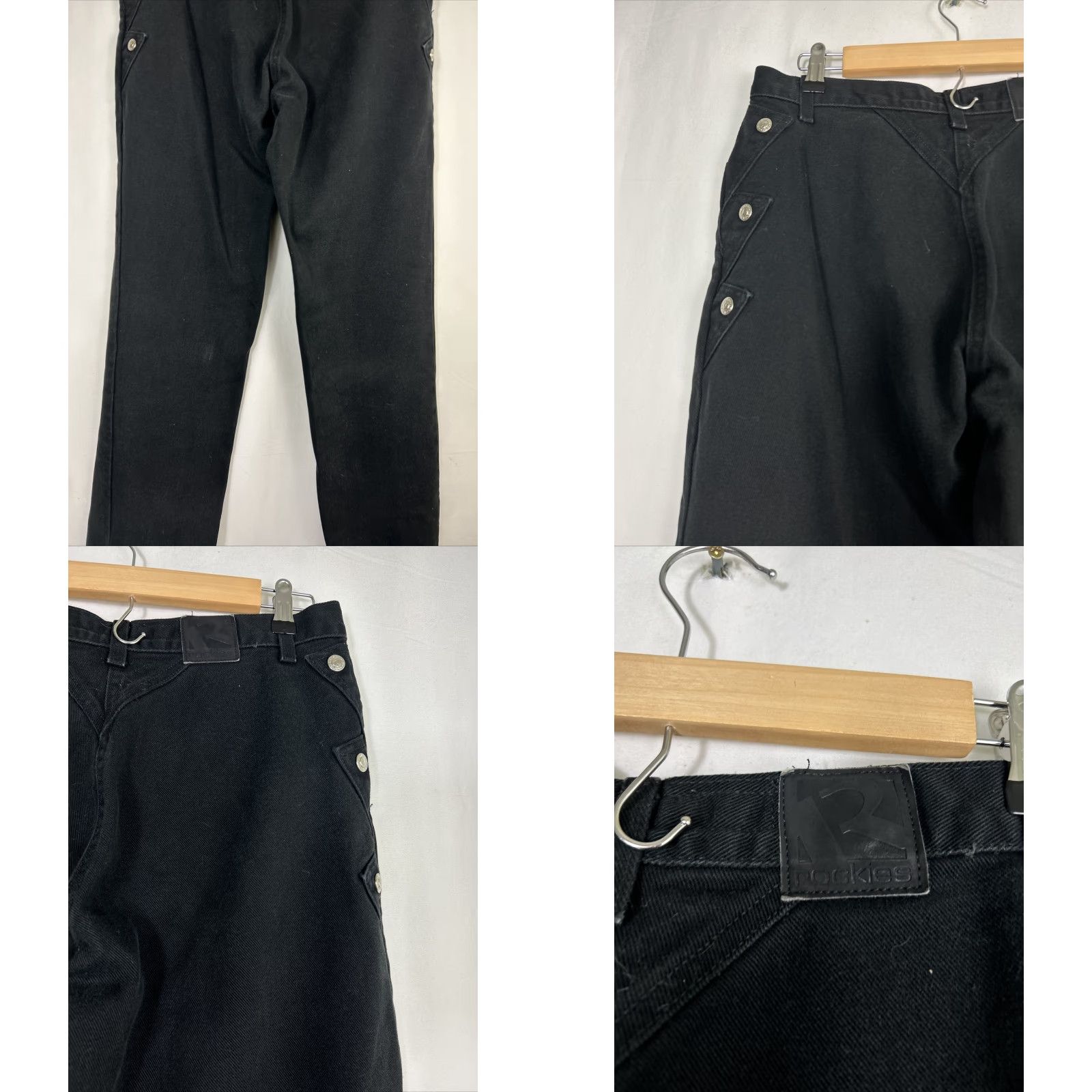 Vintage VINTAGE Rockies Jeans Black Womens 13 32x35 Relaxed Low Rise Studded Sides Rare Jeans Women 90s? Size 34" / US 12 / IT 48 - 8 Thumbnail