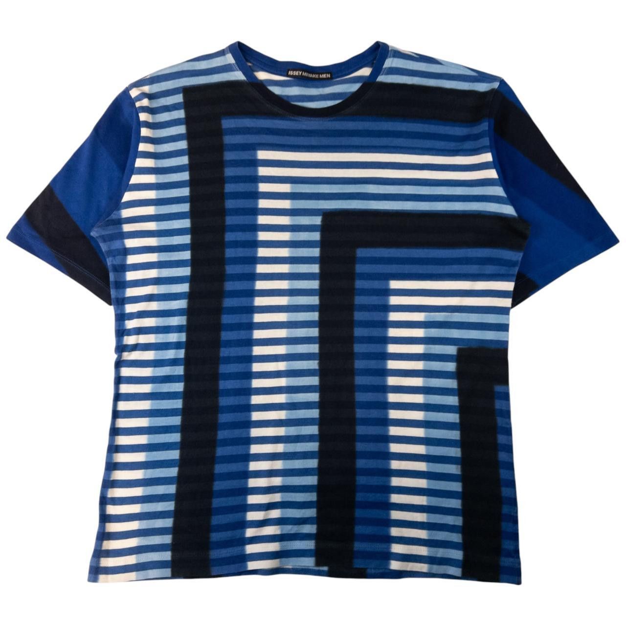 Issey Miyake Vintage Issey Miyake MEN Blur Stripe T Shirt Size M Size US M / EU 48-50 / 2 - 1 Thumbnail