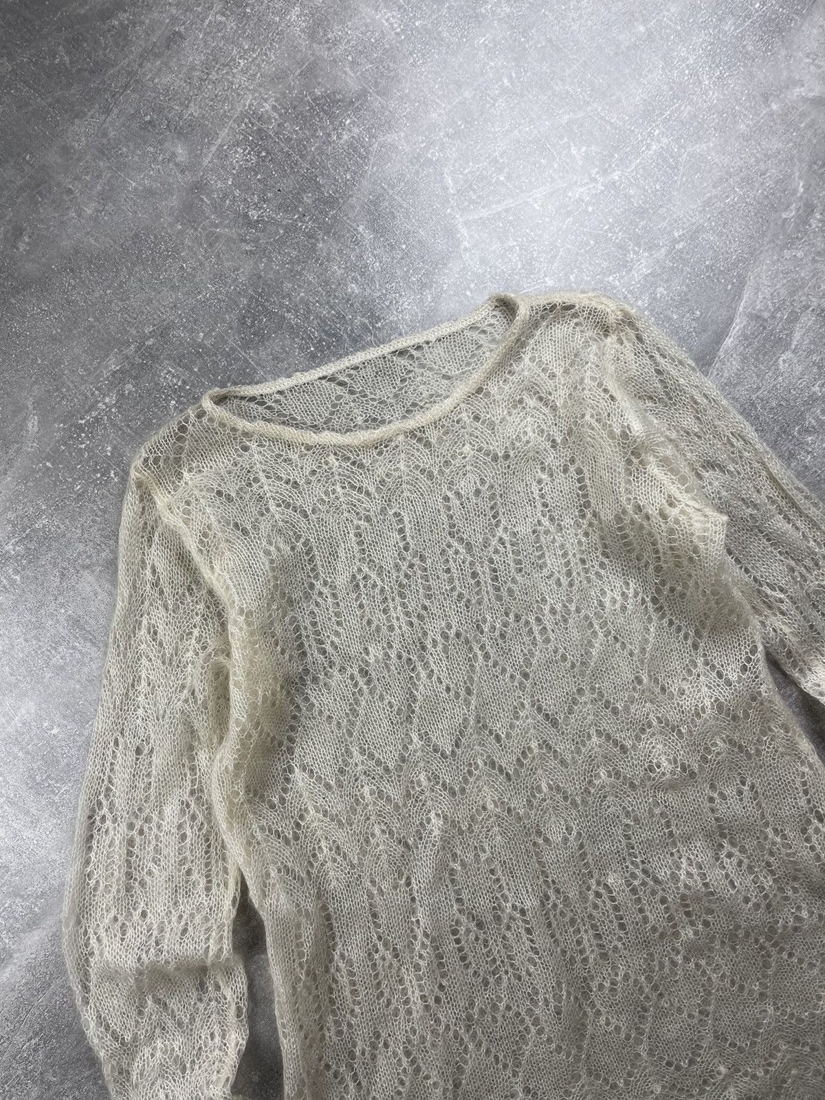 Vintage Vintage Sheer Lace Knit Sweater Cream Ivory Women’s Size M / US 6-8 / IT 42-44 - 4 Thumbnail
