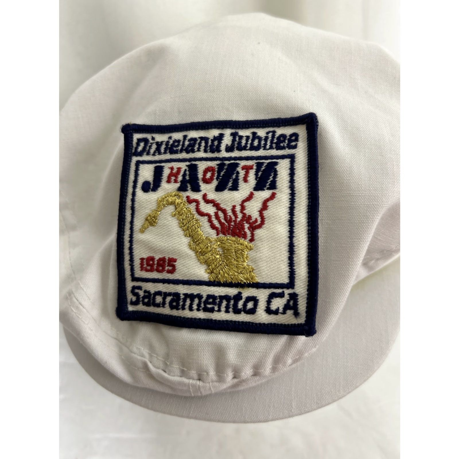 Vintage VINTAGE Dorfman Pacific Ivy Cap Newsboy Cap White 80s Sacramento Jazz Jubilee Cotton L Men Ivy Womens Mens Boys Girls Size ONE SIZE - 3 Thumbnail