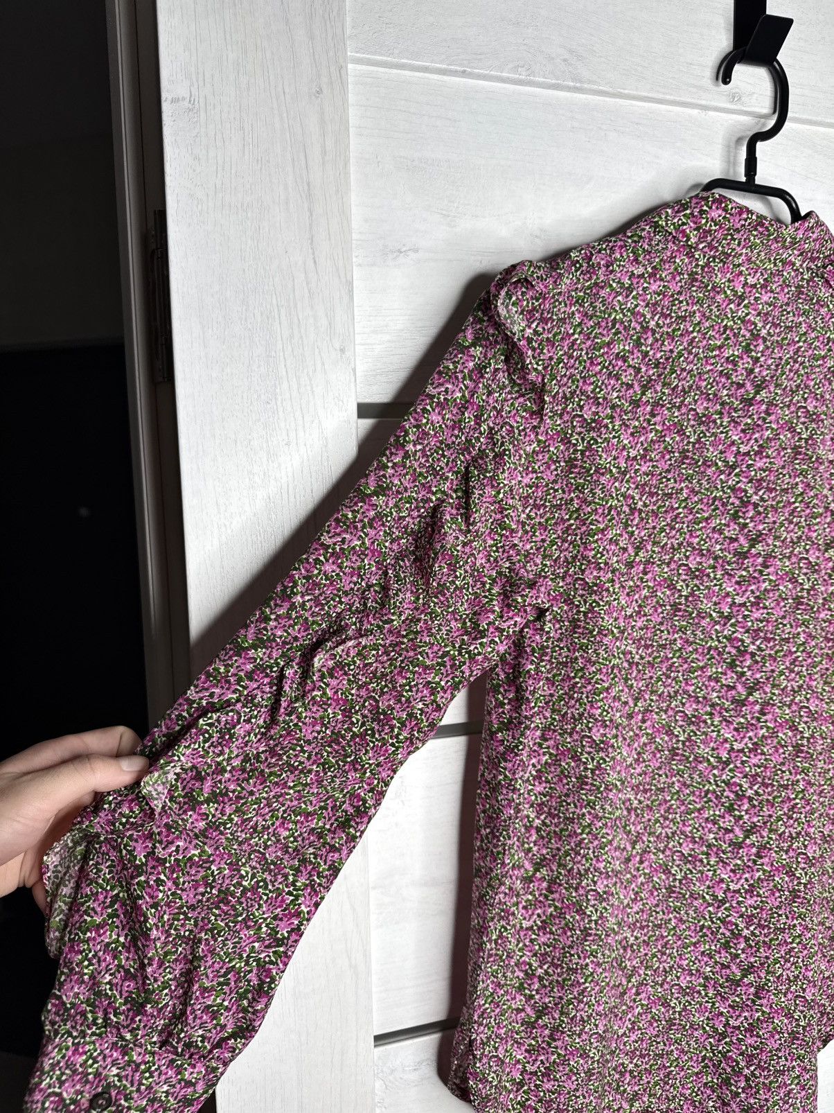 Max Mara Weekend Max Mara Silk Blouse Pink Floral Ruffle Sleeve Shirt Size M / US 6-8 / IT 42-44 - 13 Thumbnail