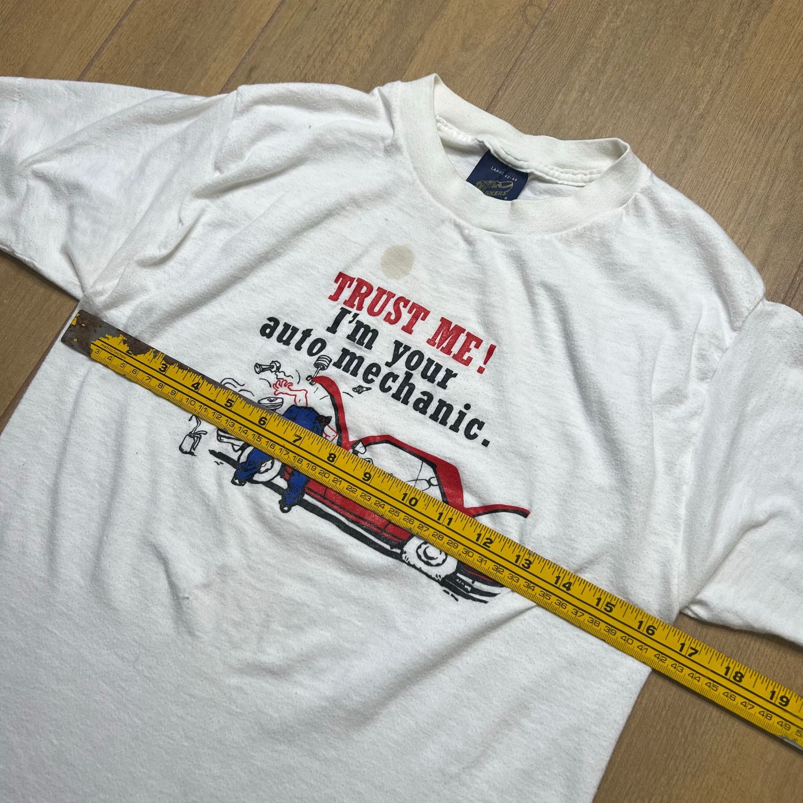 Vintage Vintage 80s "Trust Me! I'm your auto mechanic" graphic L Size US L / EU 52-54 / 3 - 6 Thumbnail