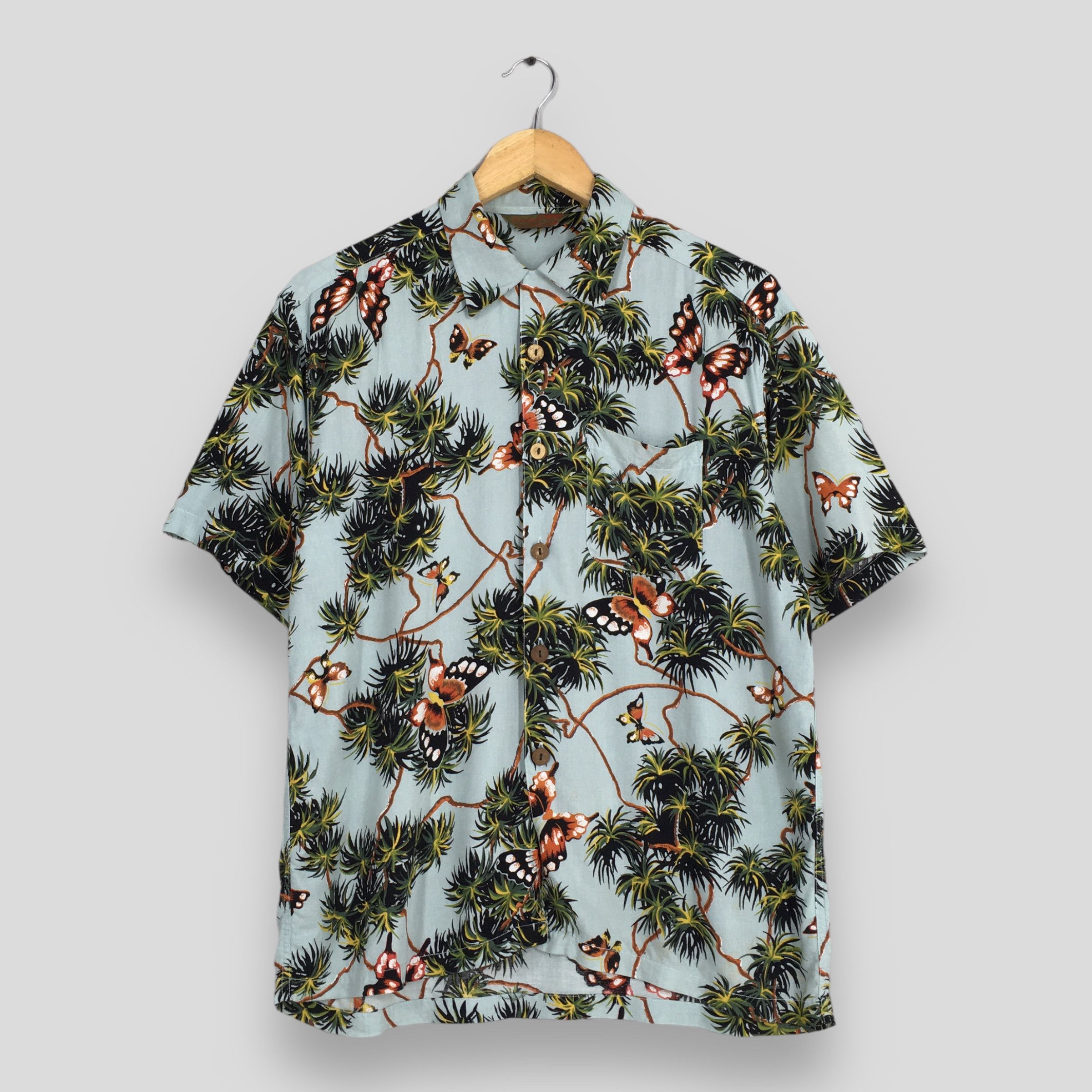 Vintage Vintage 90s Kalaupapa Hawaiian Tropical Butterflies Shirt Size US M / EU 48-50 / 2 - 1 Thumbnail