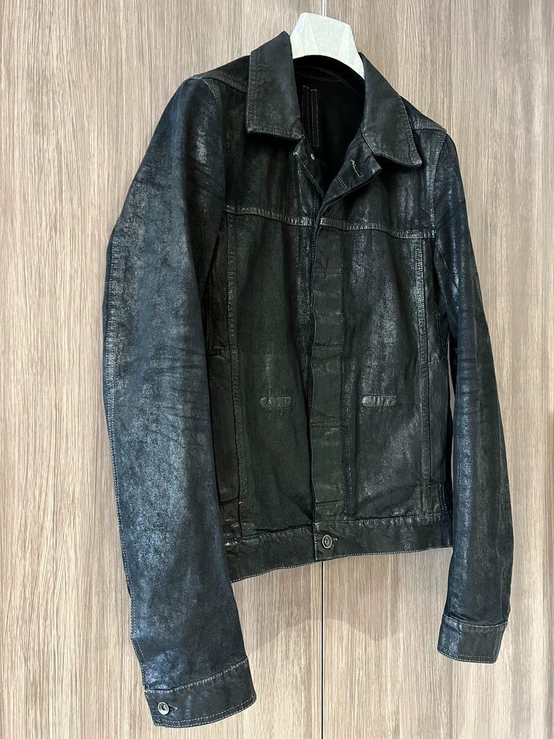 Rick Owens Rick Owens Exploded wax coated lapel denim jacket-2505 Size US S / EU 44-46 / 1 - 6 Thumbnail