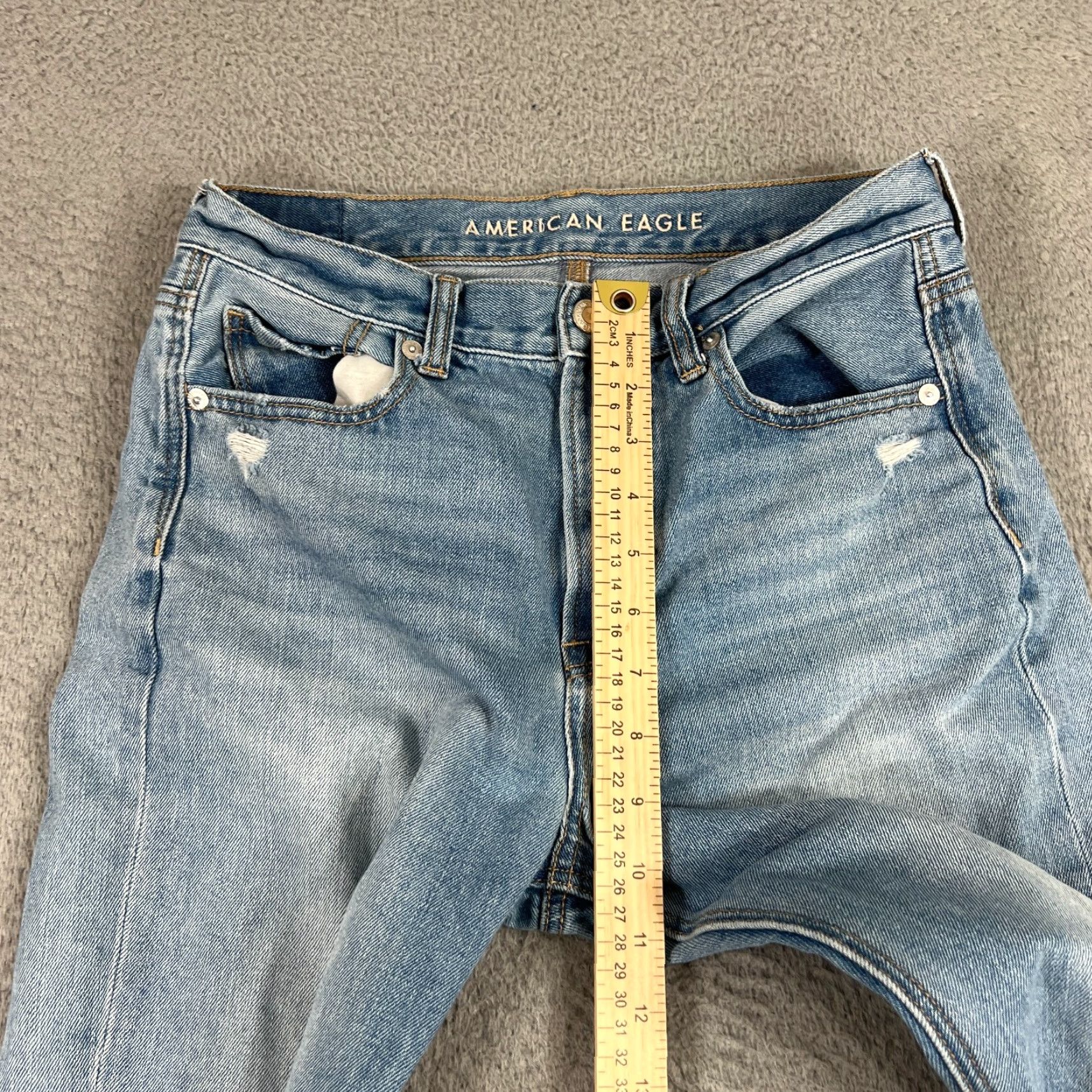 American Eagle Outfitters VINTAGE American Eagle Women's Mom Jeans Size 4 Regular Light Wash Stretch Denim Blue 28in Waist Size 27" / US 4 / IT 40 - 5 Thumbnail