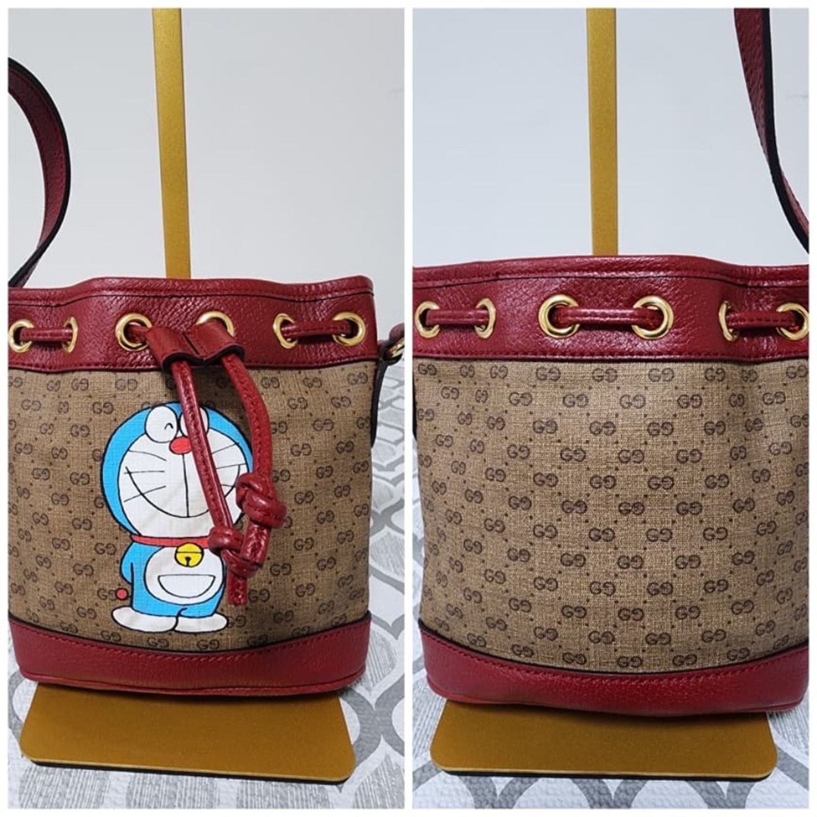 Gucci Auth Gucci Doraemon x Gucci Coated Canvas Bucket Bag Mini Size ONE SIZE - 7 Thumbnail