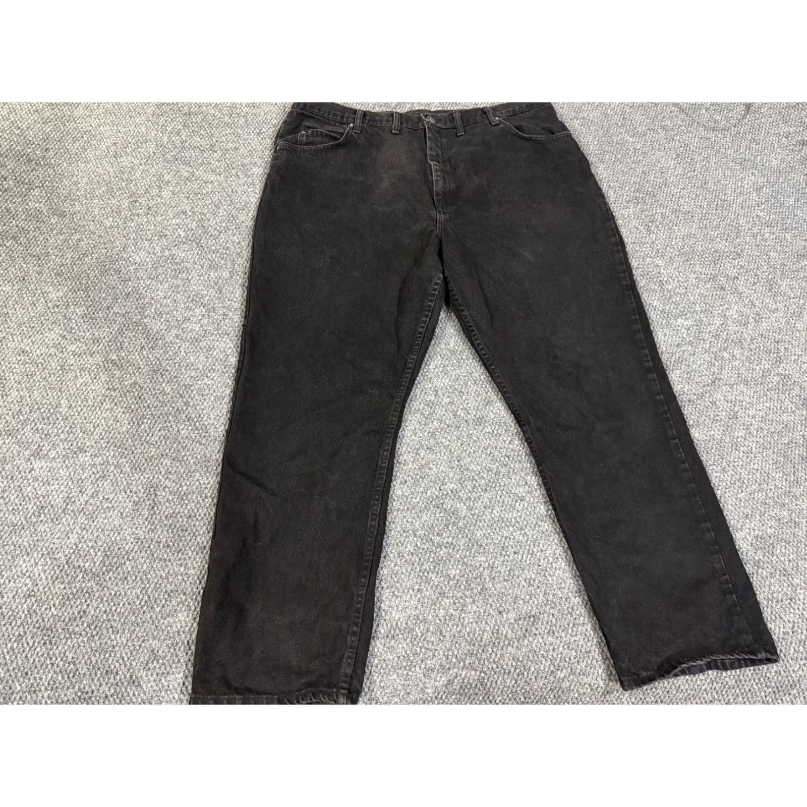 Wrangler Wrangler Jeans Mens 44x30 Black Relaxed Straight Leg Denim Pants Regular 5-Pocket Size US 44 / EU 60 - 2 Thumbnail