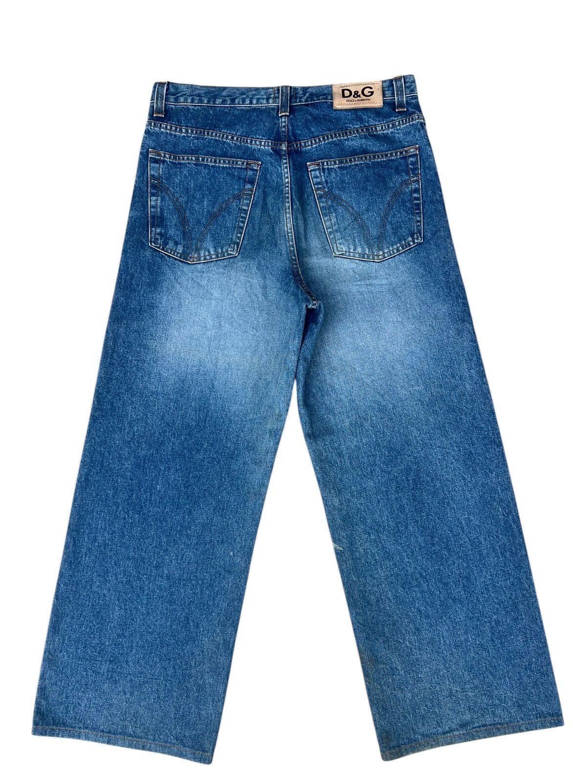 Dolce & Gabbana Vintage Dolce&Gabbana Stains Fade Denim Baggy Wide Jeans Size US 33 - 12 Thumbnail