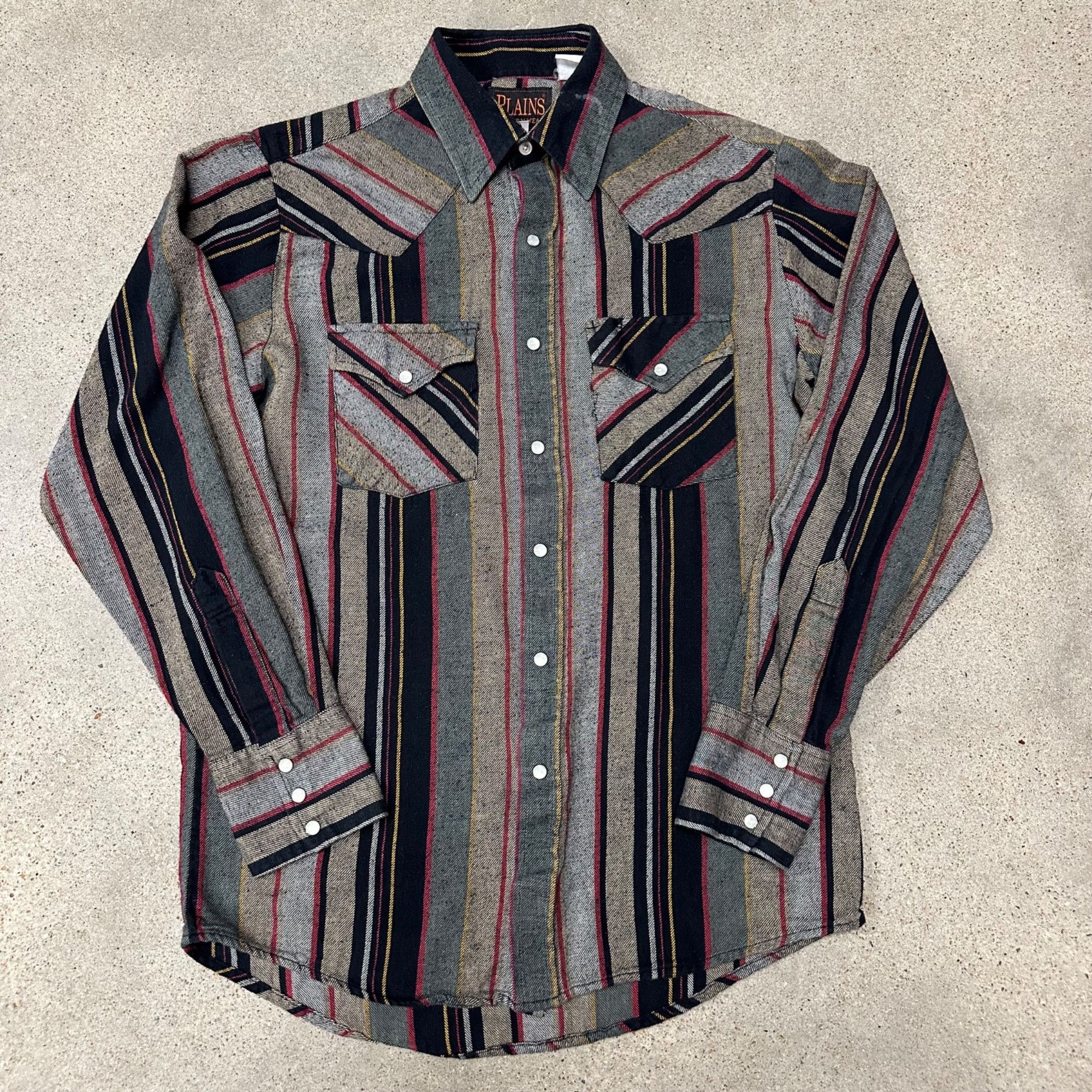Vintage Vintage Plains Brushpopper Style Pearl Snap Western Shirt St Size US S / EU 44-46 / 1 - 1 Thumbnail