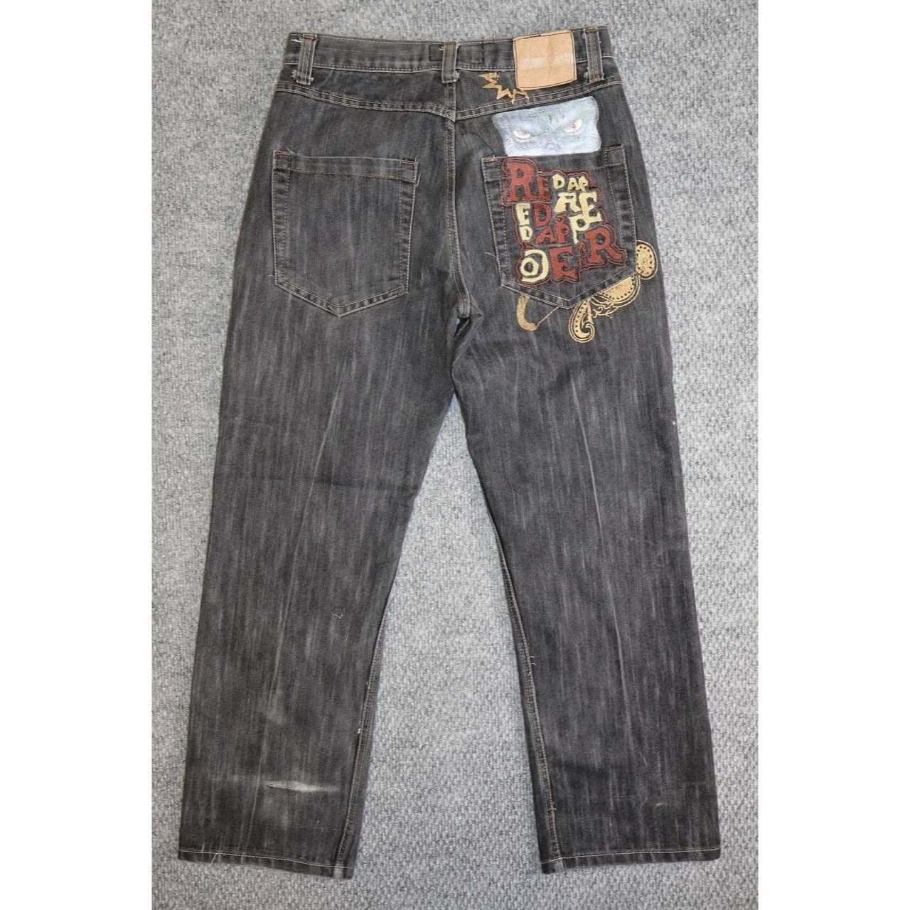 Vintage Red Ape Authentic Embroidered Wide Leg Jeans Mens 32x32 Size US 32 / EU 48 - 1 Thumbnail